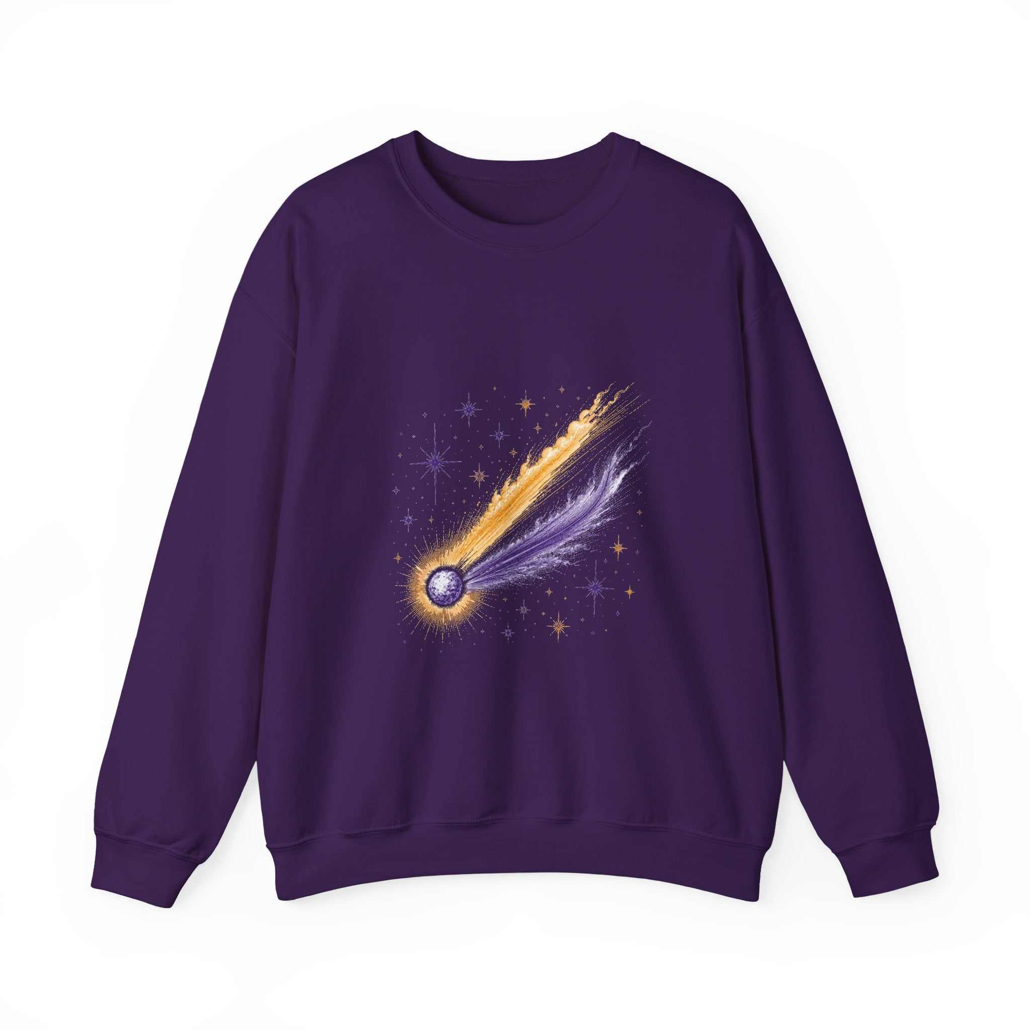 Matching Couple Sweatshirt - Comet & Asteroid Matching Couple Crewneck Sweatshirt Vintage Art His Hers Wedding Gift - Design A