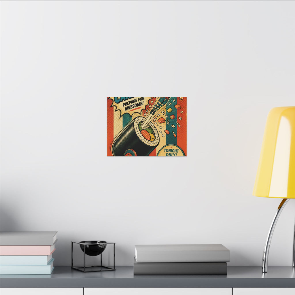 Sushi Roll Cannon Wall Art Canvas 16×20 Pop Art Living Room Decor Maximalist Print