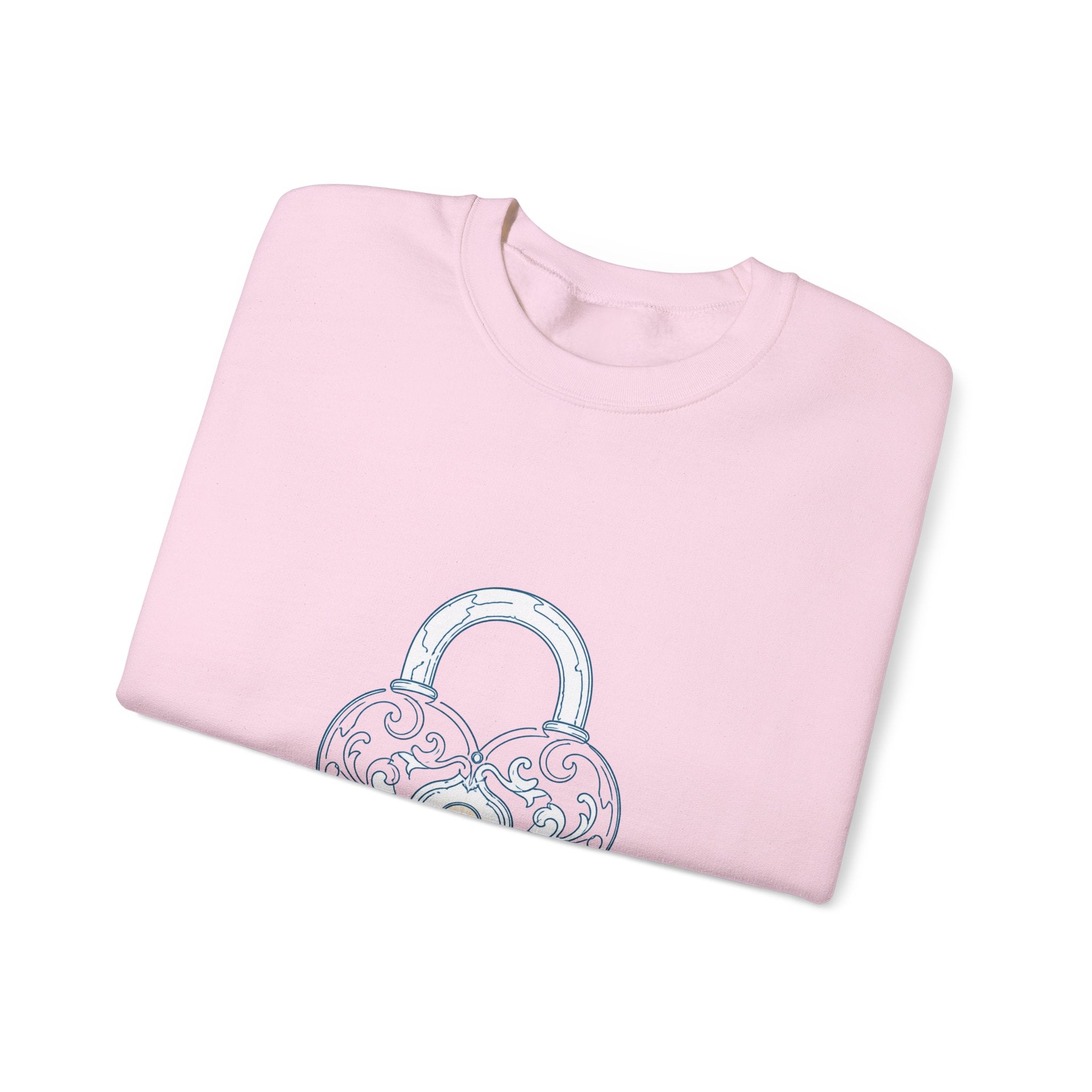 Matching Couple Sweatshirt - Key & Lock Matching Couple Comfort Colors Crew Minimalist Art His Hers Christmas Gift - Design B