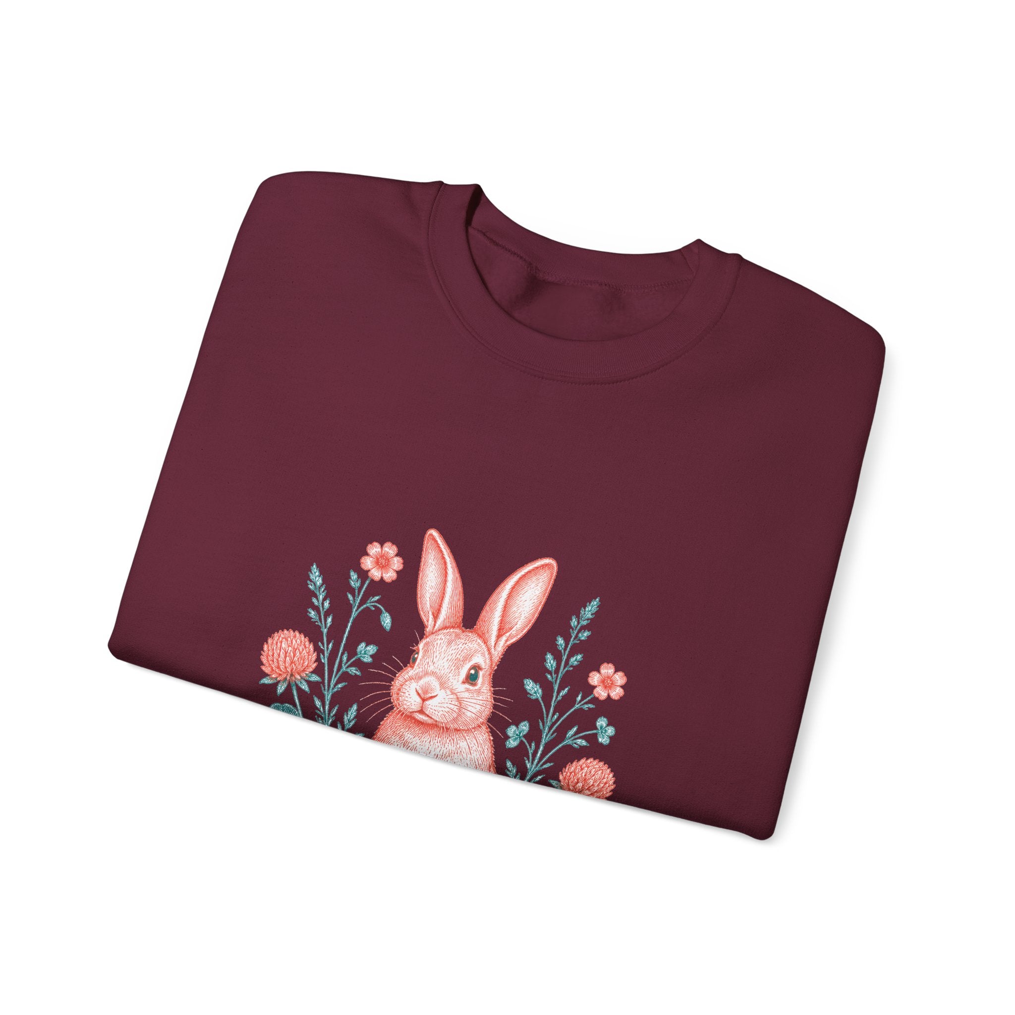 Matching Couple Sweatshirt - Fox & Rabbit Matching Couple Premium Fleece Sweatshirt Vintage Art His Hers Honeymoon Gift - Design B