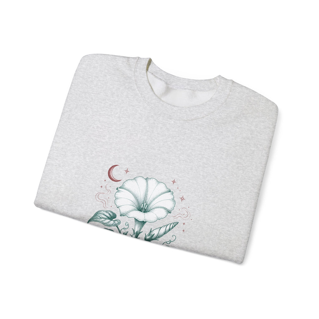 Matching Couple Sweatshirt - Sunflower & Moonflower Matching Couple Premium Fleece Sweatshirt Vintage Art His Hers Honeymoon Gift - Design B