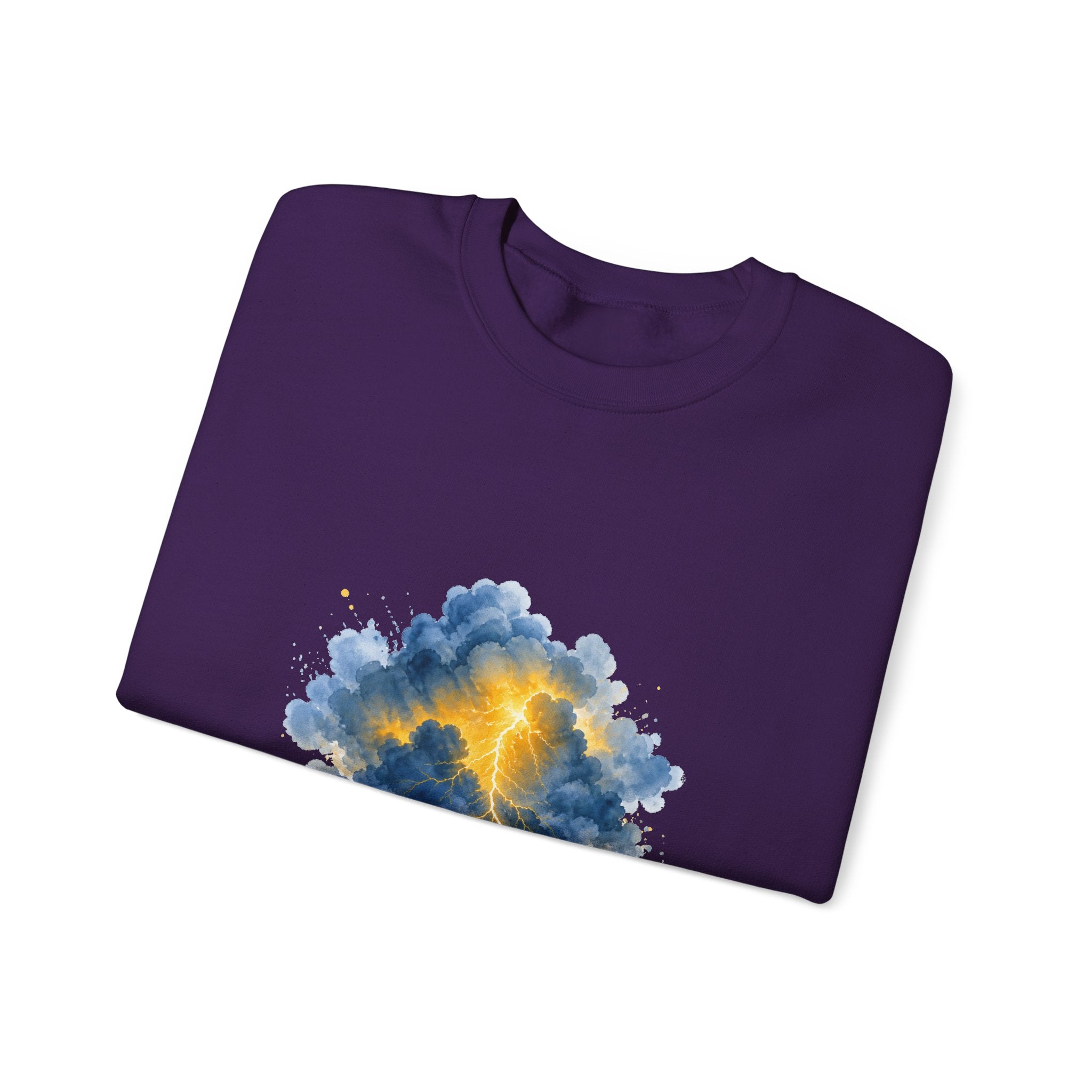 Matching Couple Sweatshirt - Storm & Rainbow Matching Couple Premium Fleece Sweatshirt Watercolor Art His Hers Birthday Gift - Design A