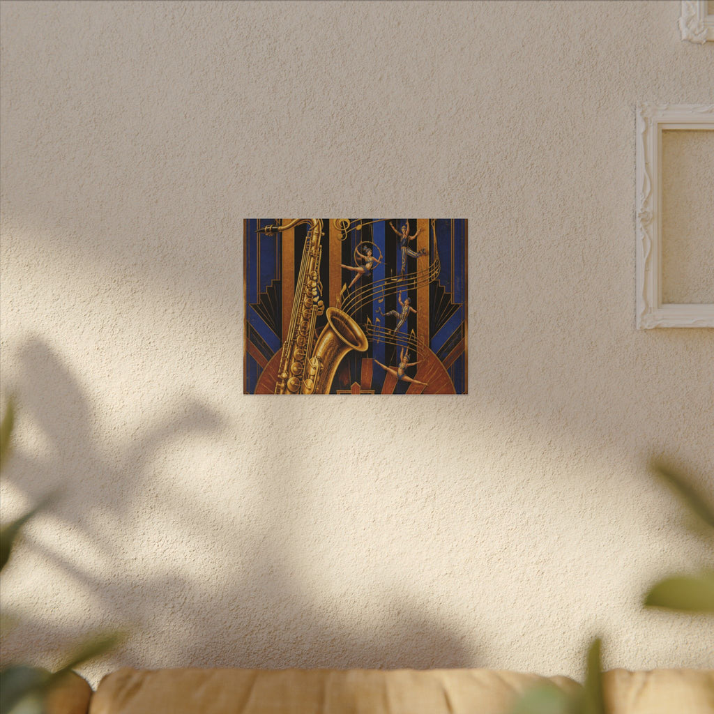 Saxophone Music Circus Wall Art Canvas 16×20 Art Deco Entryway Decor Maximalist Print