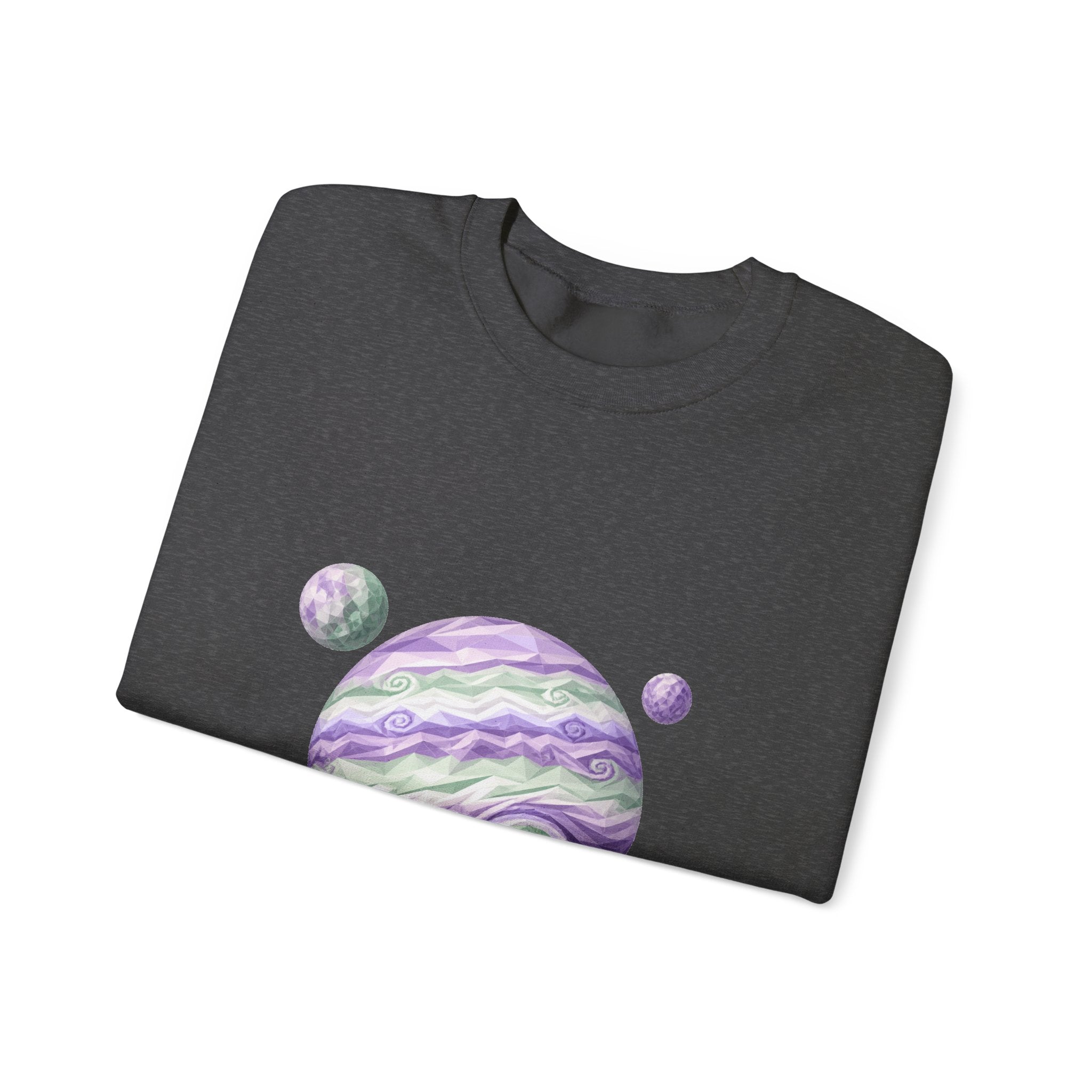 Matching Couple Sweatshirt - Saturn & Jupiter Matching Couple Crewneck Sweatshirt Geometric Art His Hers Couple Gift - Design B