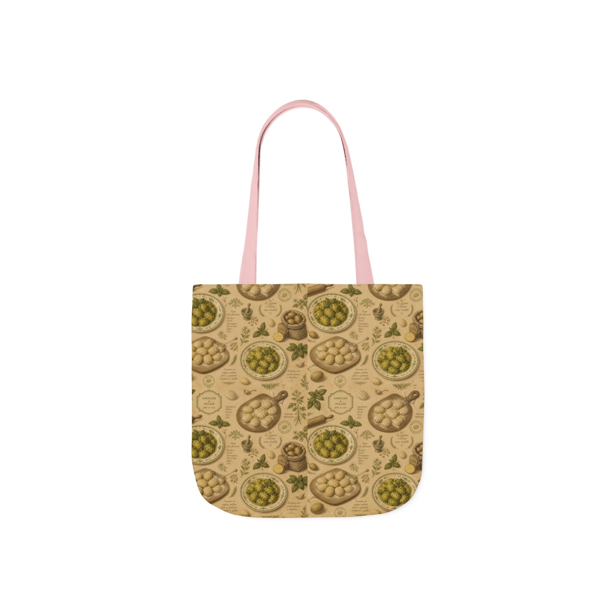 Potato Gnocchi Canvas Tote Bag Mediterranean Kitchen Botanical Design Italian Cottagecore Gift