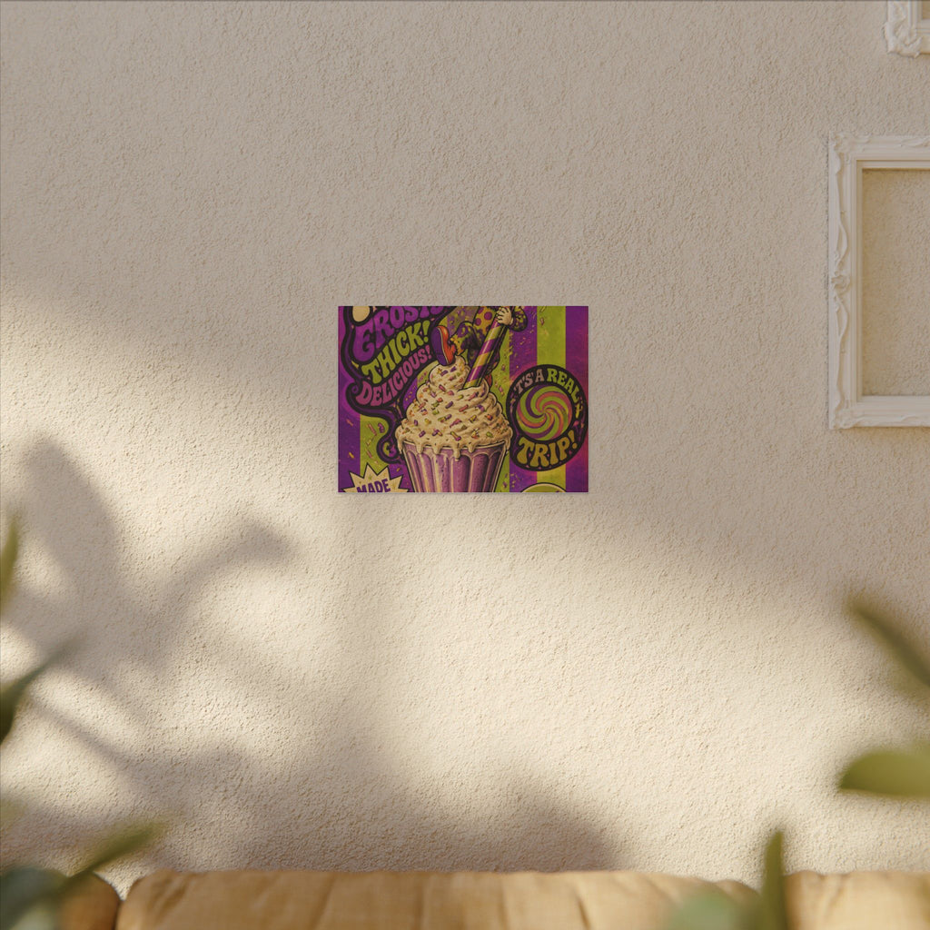 Milkshake Slide Clown Wall Art Canvas 16×20 Psychedelic Cafe Decor Maximalist Print