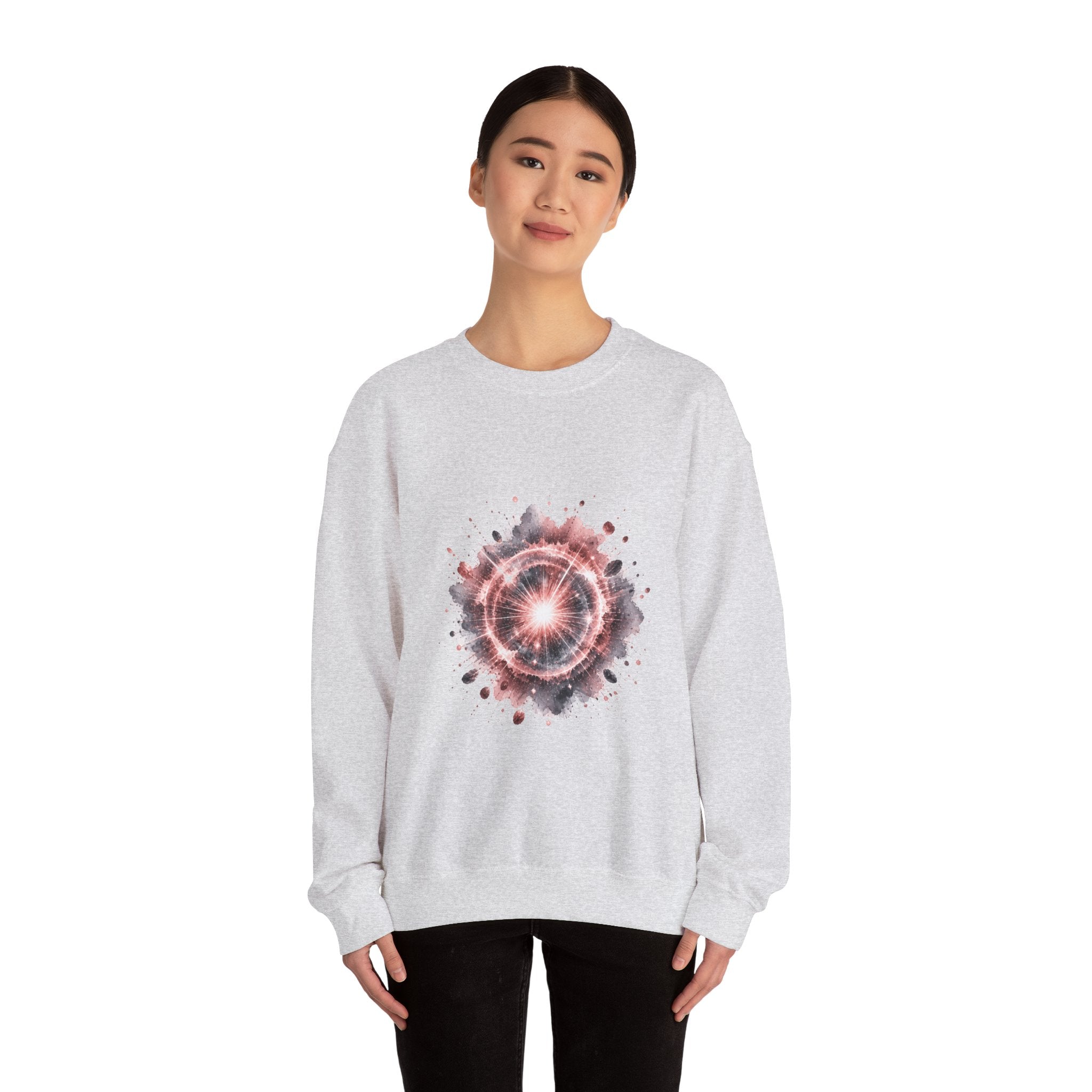 Matching Couple Sweatshirt - Galaxy & Supernova Matching Couple Premium Fleece Sweatshirt Watercolor Art His Hers Birthday Gift - Design B