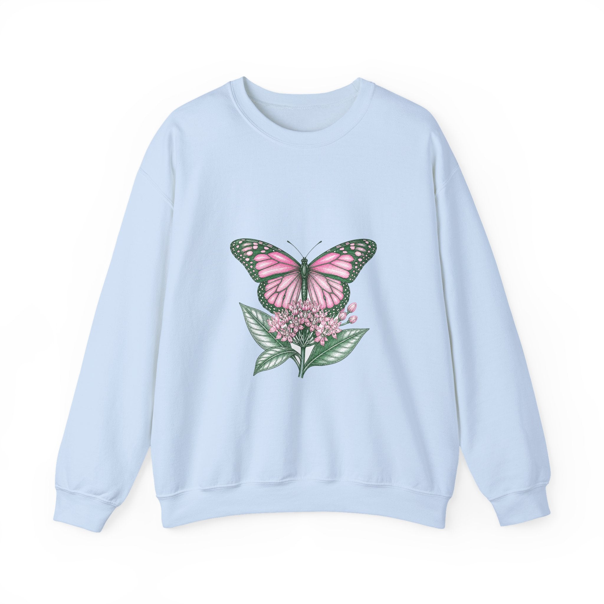 Matching Couple Sweatshirt - Butterfly & Moth Matching Couple Crewneck Sweatshirt Hand-Drawn Art His Hers Best Friend Gift - Design A
