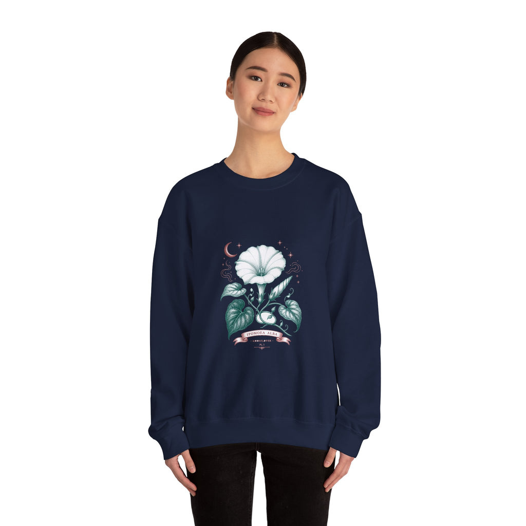 Matching Couple Sweatshirt - Sunflower & Moonflower Matching Couple Premium Fleece Sweatshirt Vintage Art His Hers Honeymoon Gift - Design B
