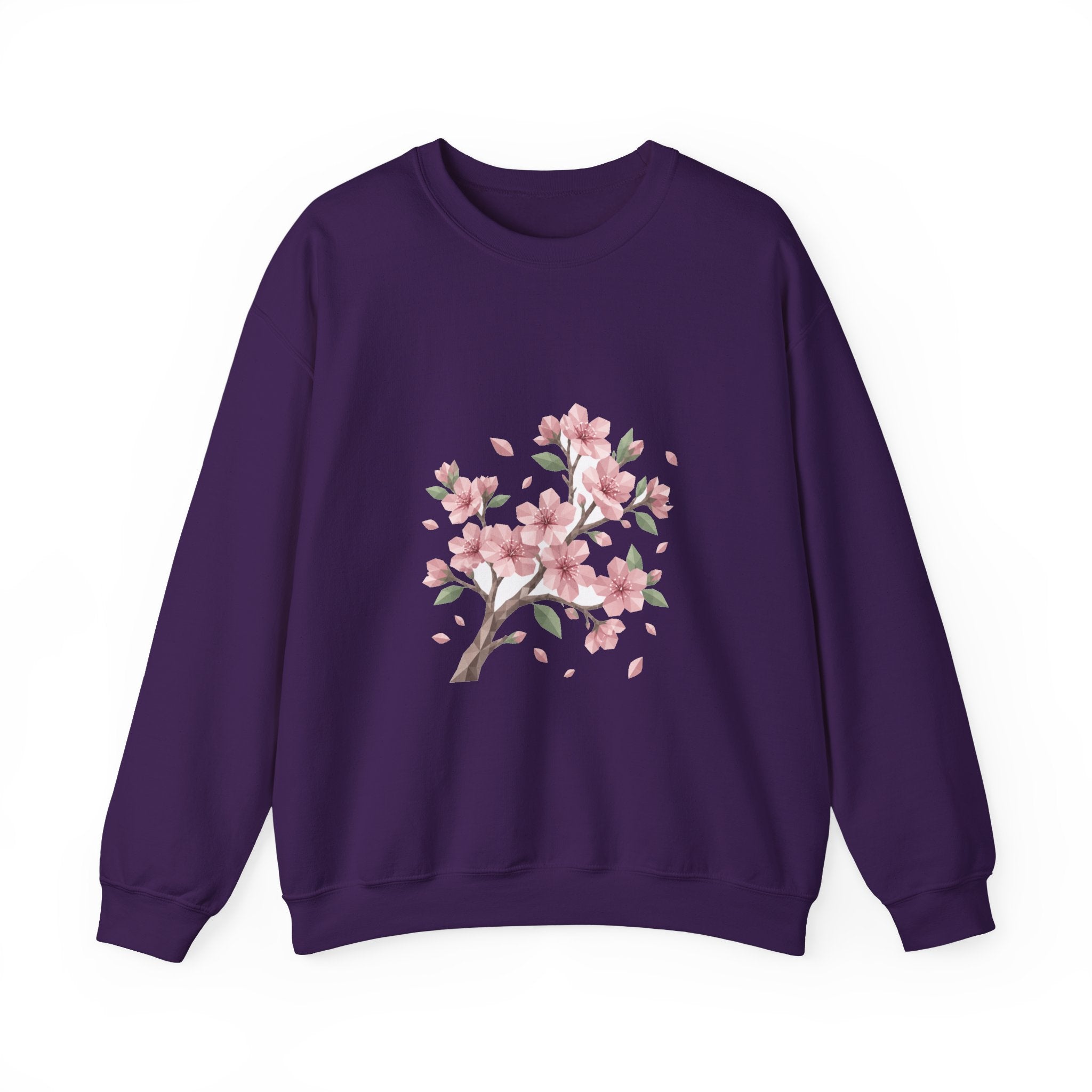 Matching Couple Sweatshirt - Cherry Blossom & Maple Leaf Matching Couple Premium Fleece Sweatshirt Geometric Art His Hers Love Gift - Design A