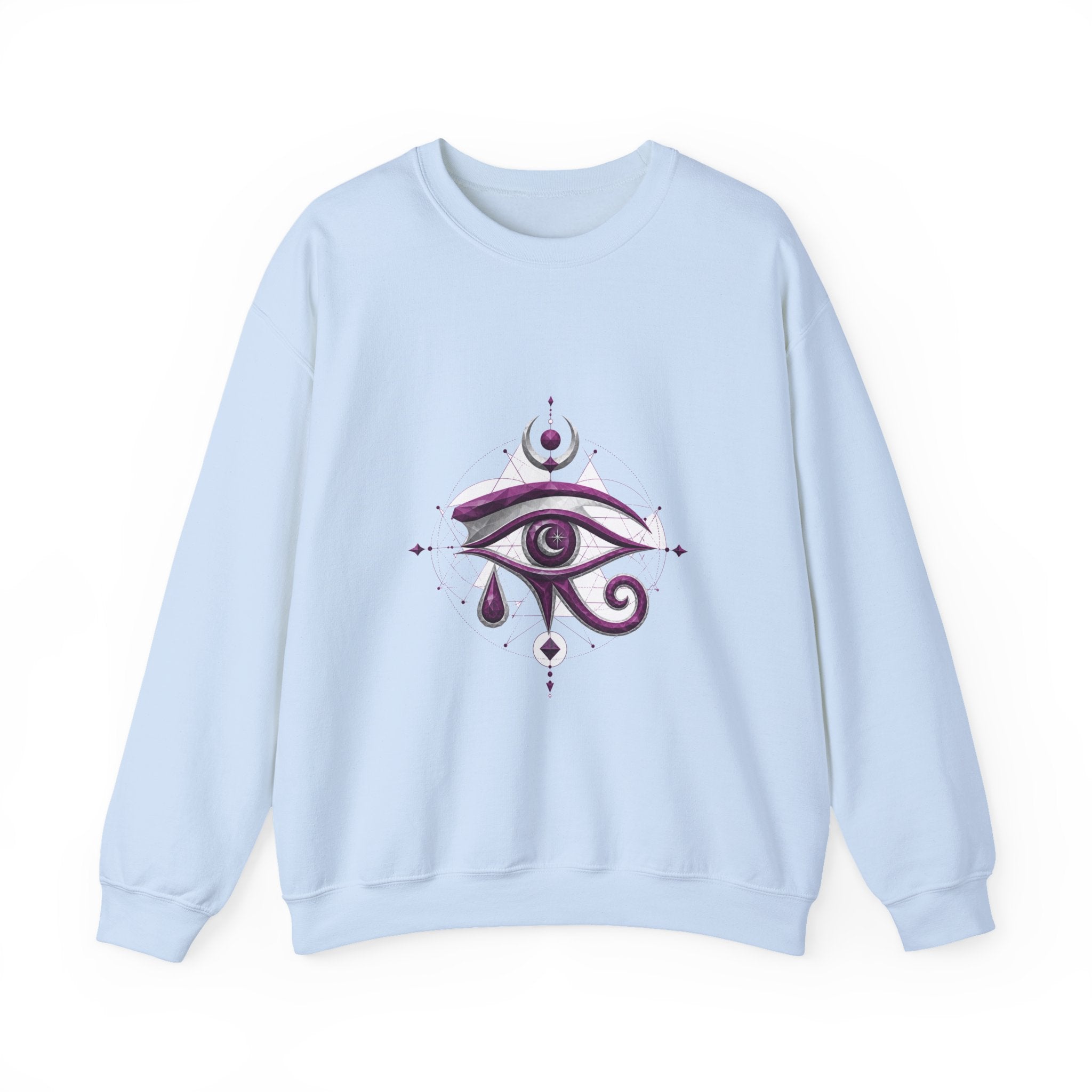 Matching Couple Sweatshirt - Eye of Ra & Horus Matching Couple Crewneck Sweatshirt Geometric Art His Hers Couple Gift - Design B
