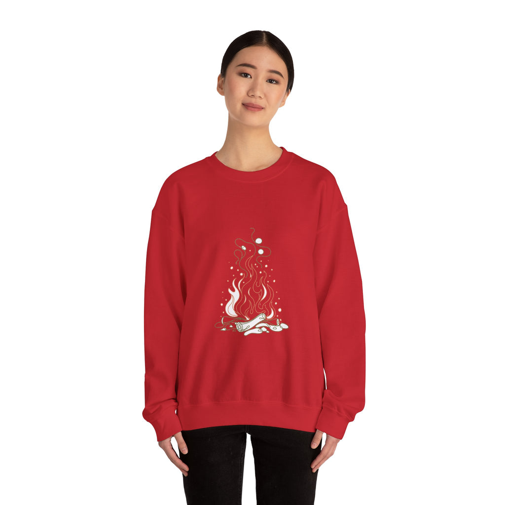 Matching Couple Sweatshirt - Wildfire & Waterfall Matching Couple Comfort Colors Crew Minimalist Art His Hers Christmas Gift - Design A