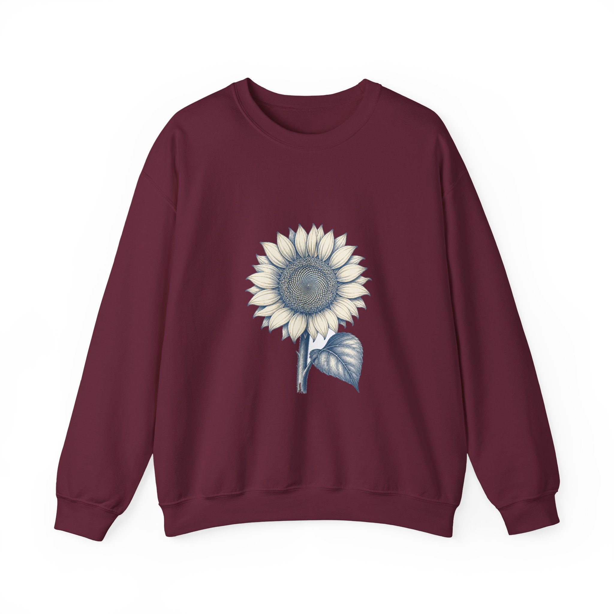 Matching Couple Sweatshirt - Sunflower & Moonflower Matching Couple Comfort Colors Crew Hand-Drawn Art His Hers Anniversary Gift - Design A