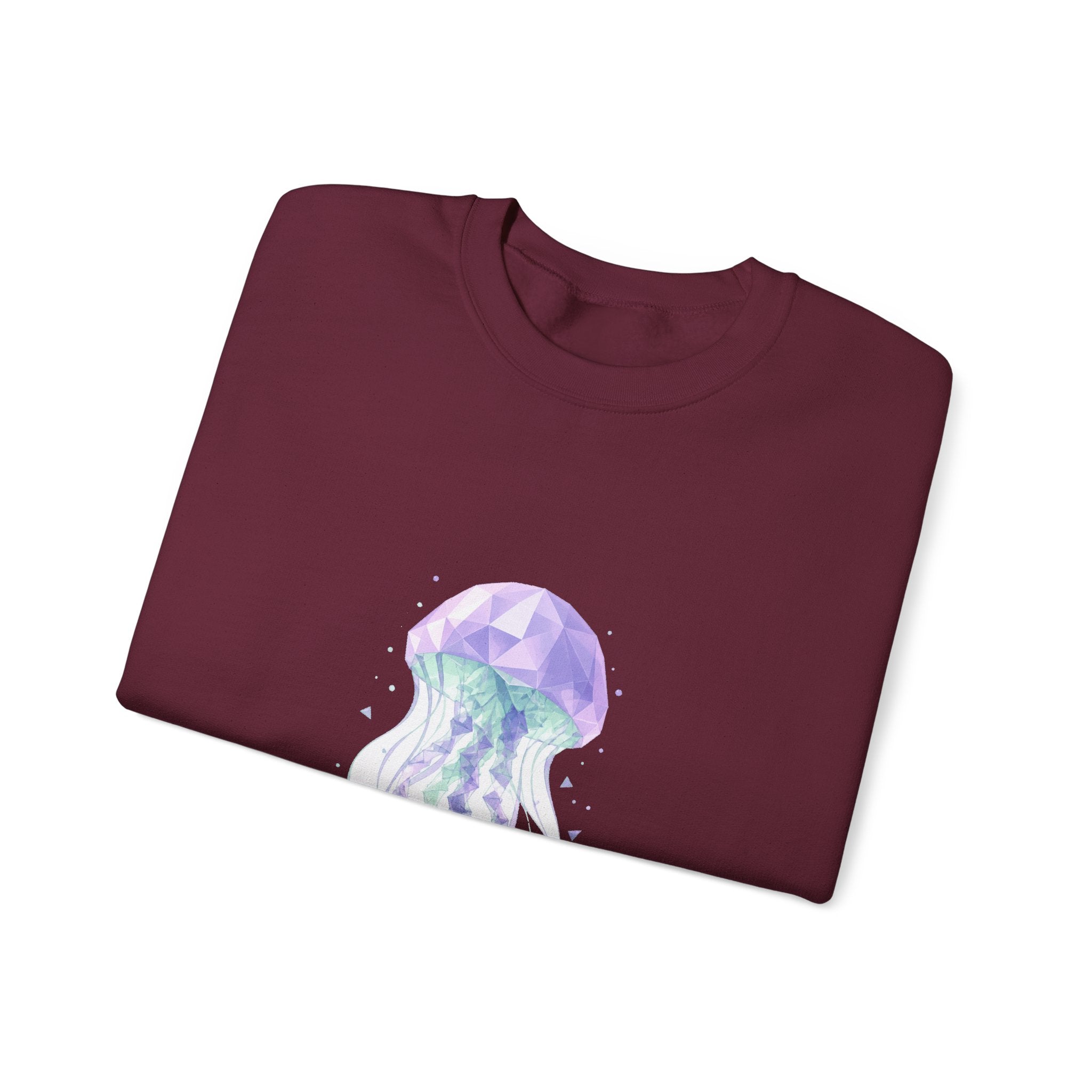 Matching Couple Sweatshirt - Octopus & Jellyfish Matching Couple Crewneck Sweatshirt Geometric Art His Hers Couple Gift - Design B