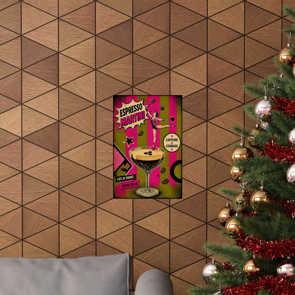 Espresso Martini Acrobat Wall Art Poster 24×36 Pop Art Restaurant Decor Maximalist Print
