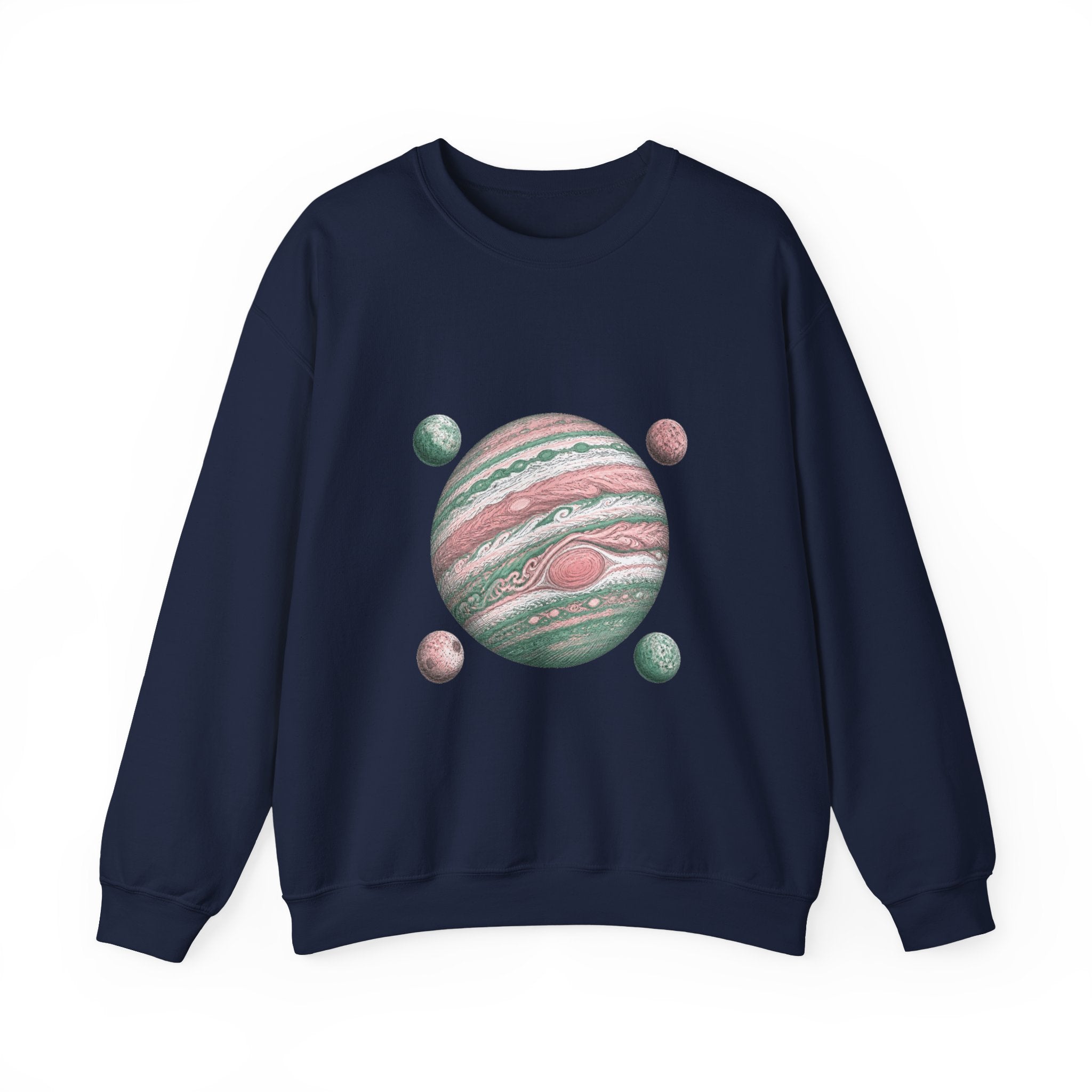 Matching Couple Sweatshirt - Saturn & Jupiter Matching Couple Premium Fleece Sweatshirt Hand-Drawn Art His Hers Anniversary Gift - Design B