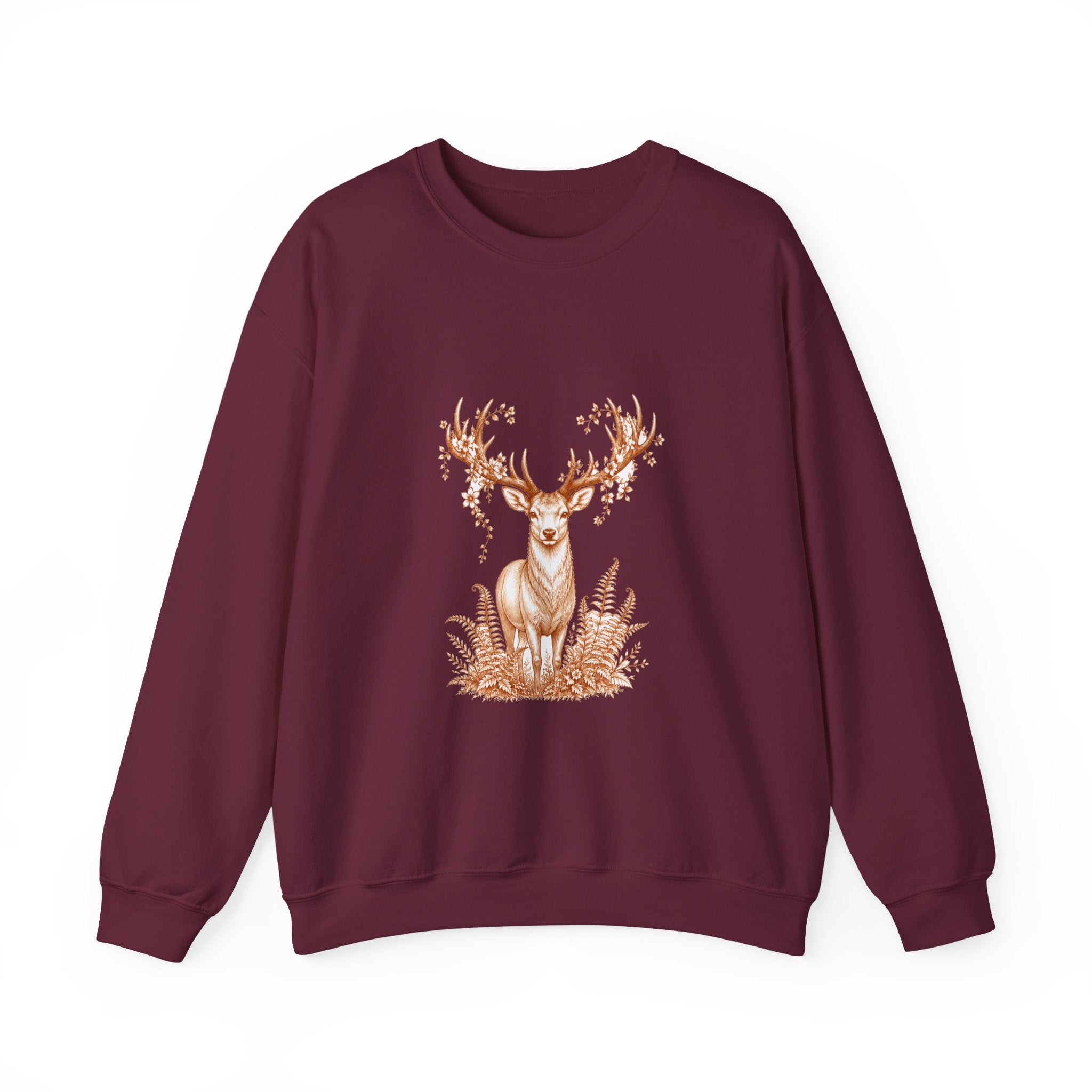 Matching Couple Sweatshirt - Bear & Deer Matching Couple Crewneck Sweatshirt Hand-Drawn Art His Hers Best Friend Gift - Design B