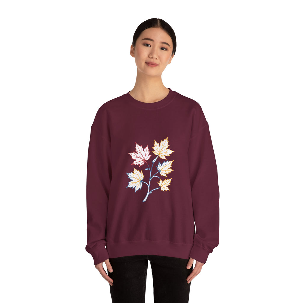 Matching Couple Sweatshirt - Cherry Blossom & Maple Leaf Matching Couple Comfort Colors Crew Minimalist Art His Hers Christmas Gift - Design B