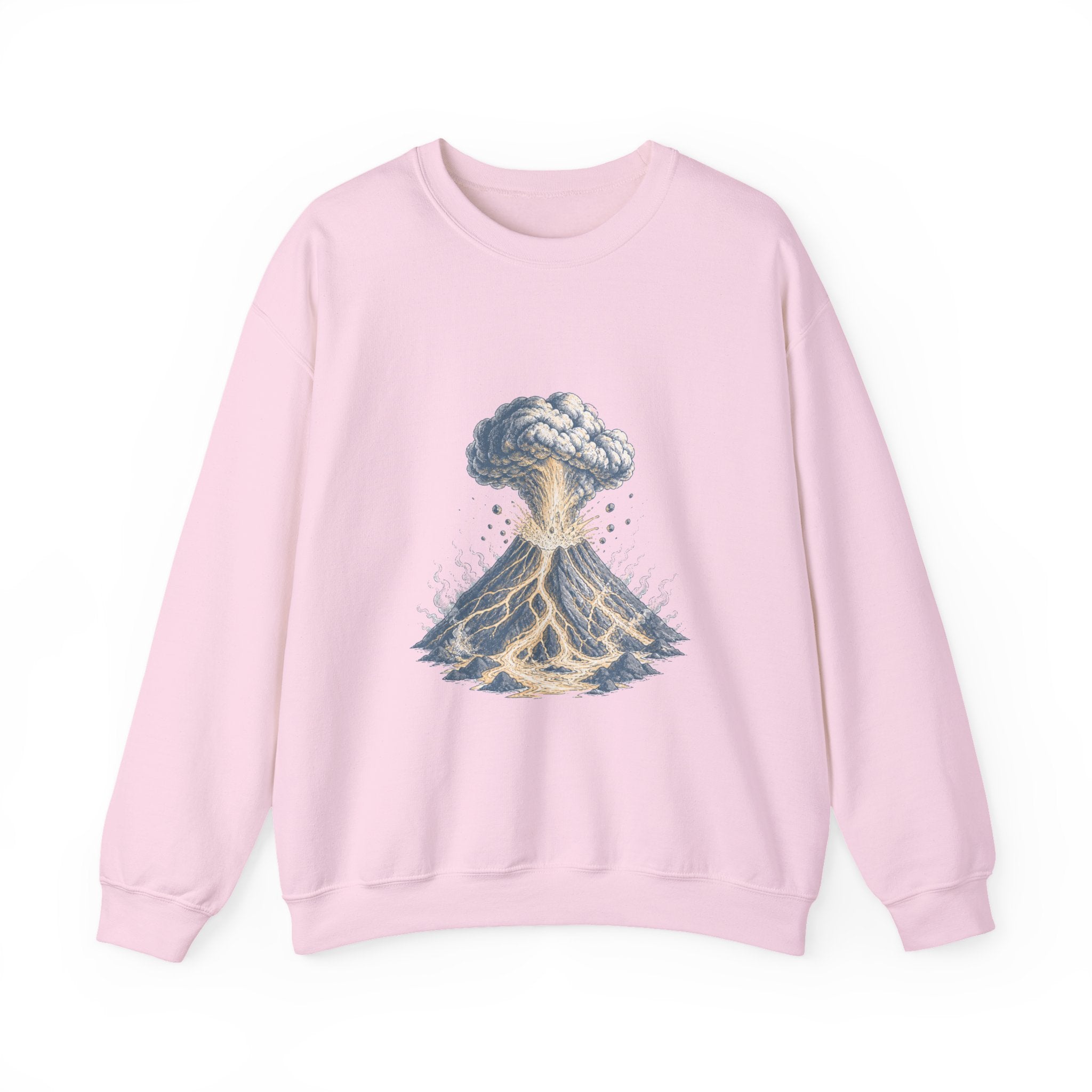 Matching Couple Sweatshirt - Volcano & Glacier Matching Couple Comfort Colors Crew Hand-Drawn Art His Hers Anniversary Gift - Design A