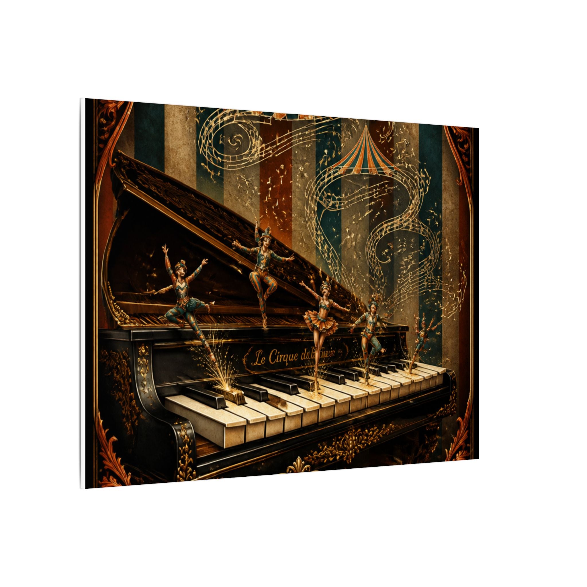 Grand Piano Acrobats Wall Art Canvas 16×20 Baroque Home Office Decor Maximalist Print
