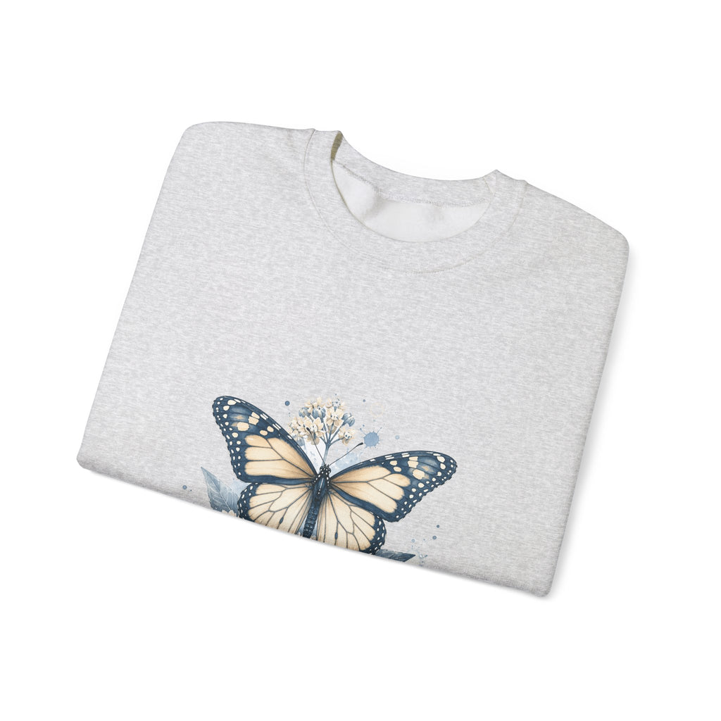 Matching Couple Sweatshirt - Butterfly & Moth Matching Couple Comfort Colors Crew Watercolor Art His Hers Birthday Gift - Design A