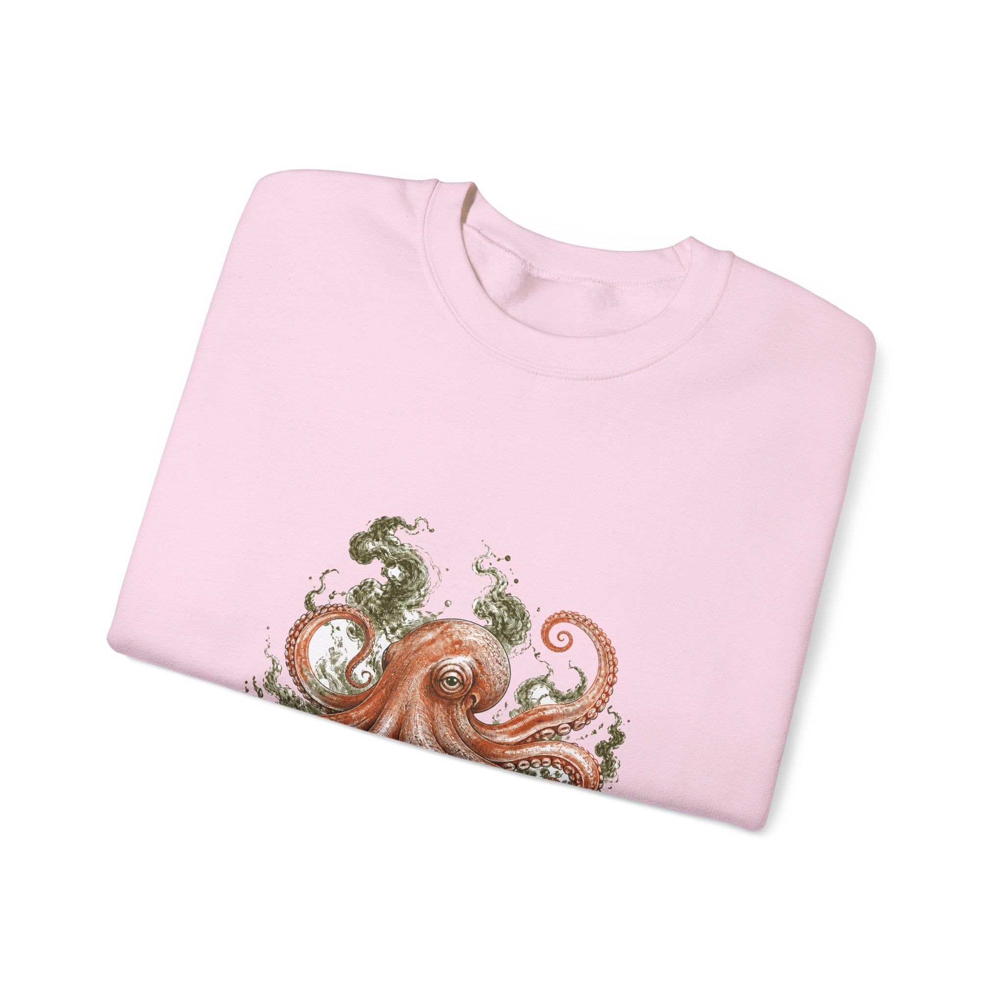 Matching Couple Sweatshirt - Octopus & Jellyfish Matching Couple Comfort Colors Crew Hand-Drawn Art His Hers Anniversary Gift - Design A