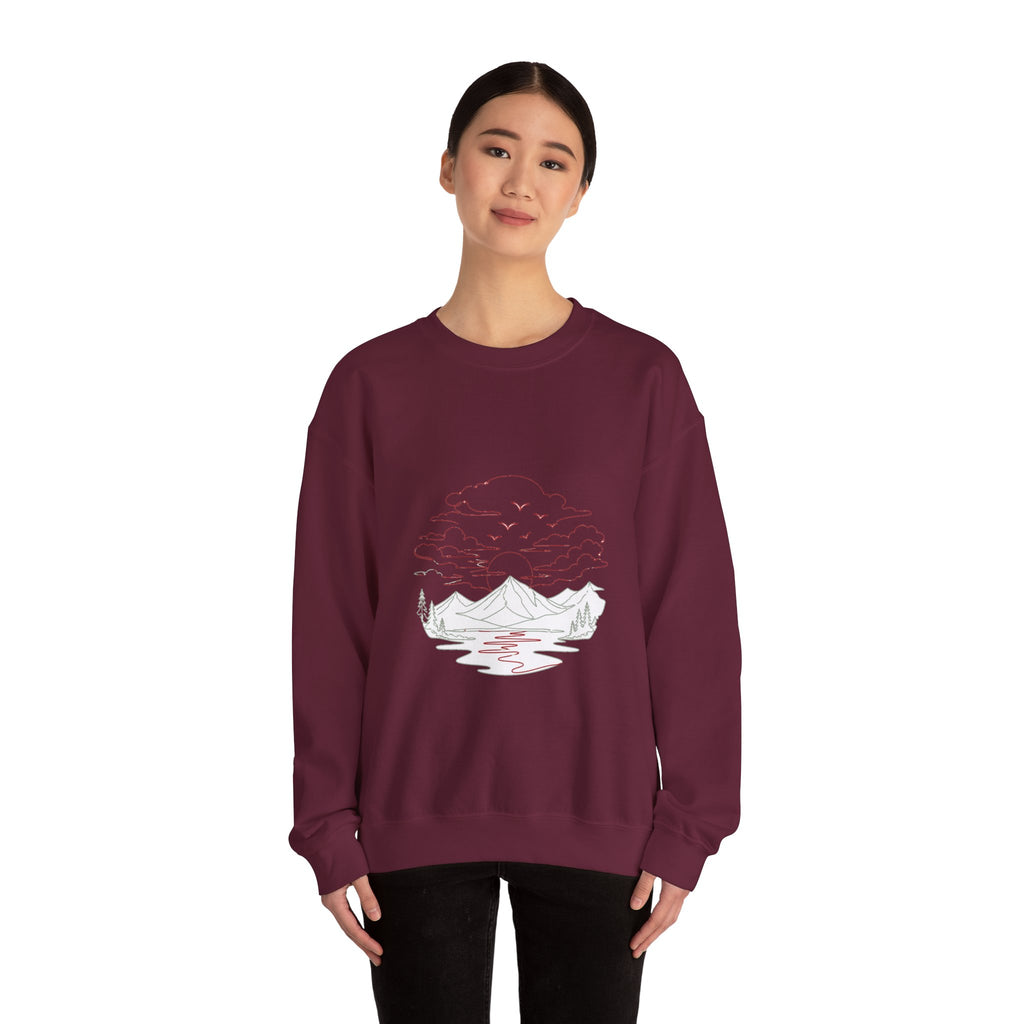 Matching Couple Sweatshirt - Sunrise & Sunset Matching Couple Comfort Colors Crew Minimalist Art His Hers Christmas Gift - Design B