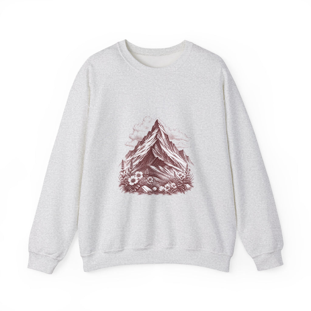 Matching Couple Sweatshirt - Mountain & Ocean Matching Couple Crewneck Sweatshirt Hand-Drawn Art His Hers Best Friend Gift - Design A