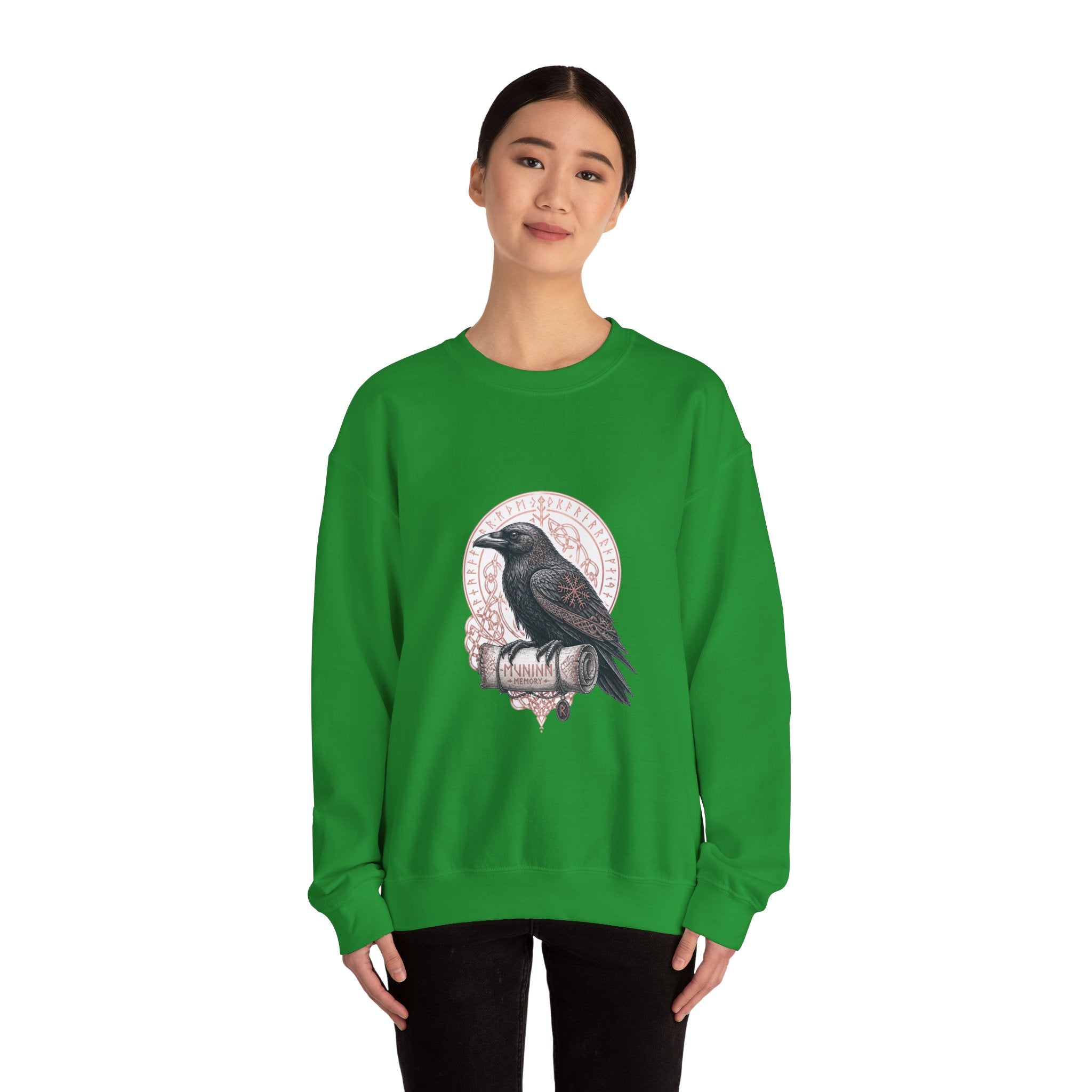 Matching Couple Sweatshirt - Huginn & Muninn Matching Couple Comfort Colors Crew Hand-Drawn Art His Hers Anniversary Gift - Design B