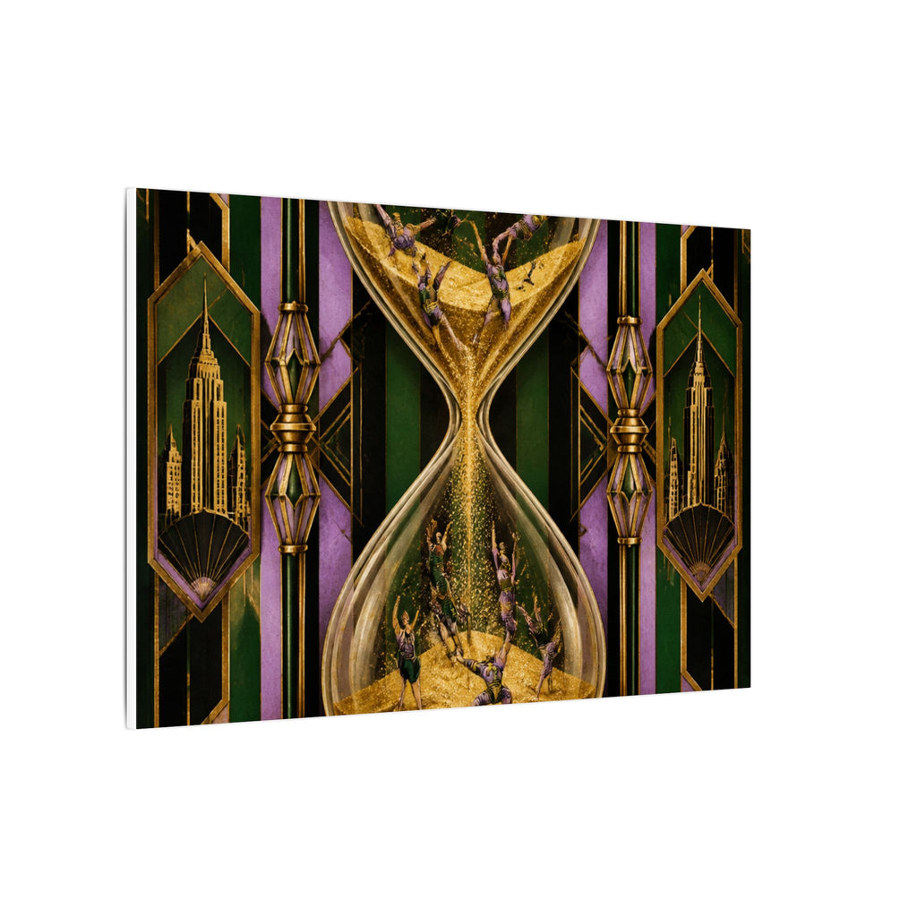 Hourglass Acrobats Wall Art Canvas 24×36 Art Deco Bar Area Decor Maximalist Print