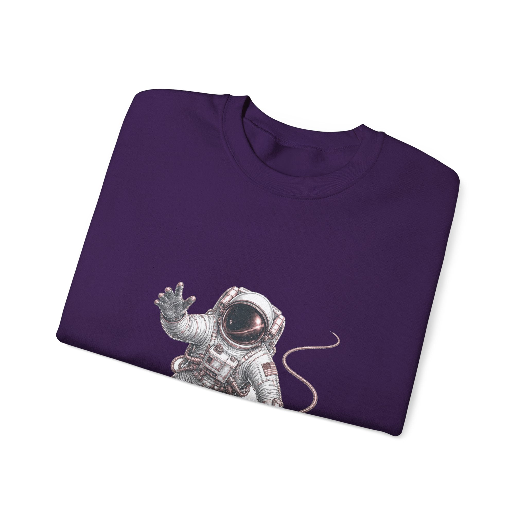 Matching Couple Sweatshirt - Astronaut & Planet Matching Couple Crewneck Sweatshirt Hand-Drawn Art His Hers Best Friend Gift - Design A