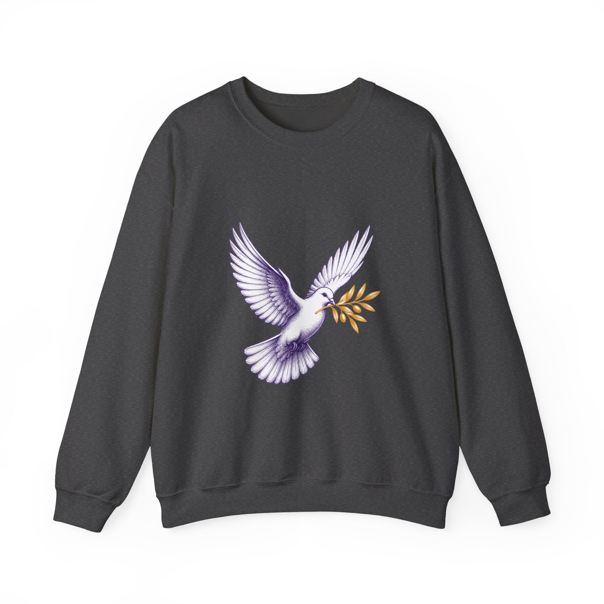 Matching Couple Sweatshirt - Wolf & Dove Matching Couple Crewneck Sweatshirt Hand-Drawn Art His Hers Best Friend Gift - Design B