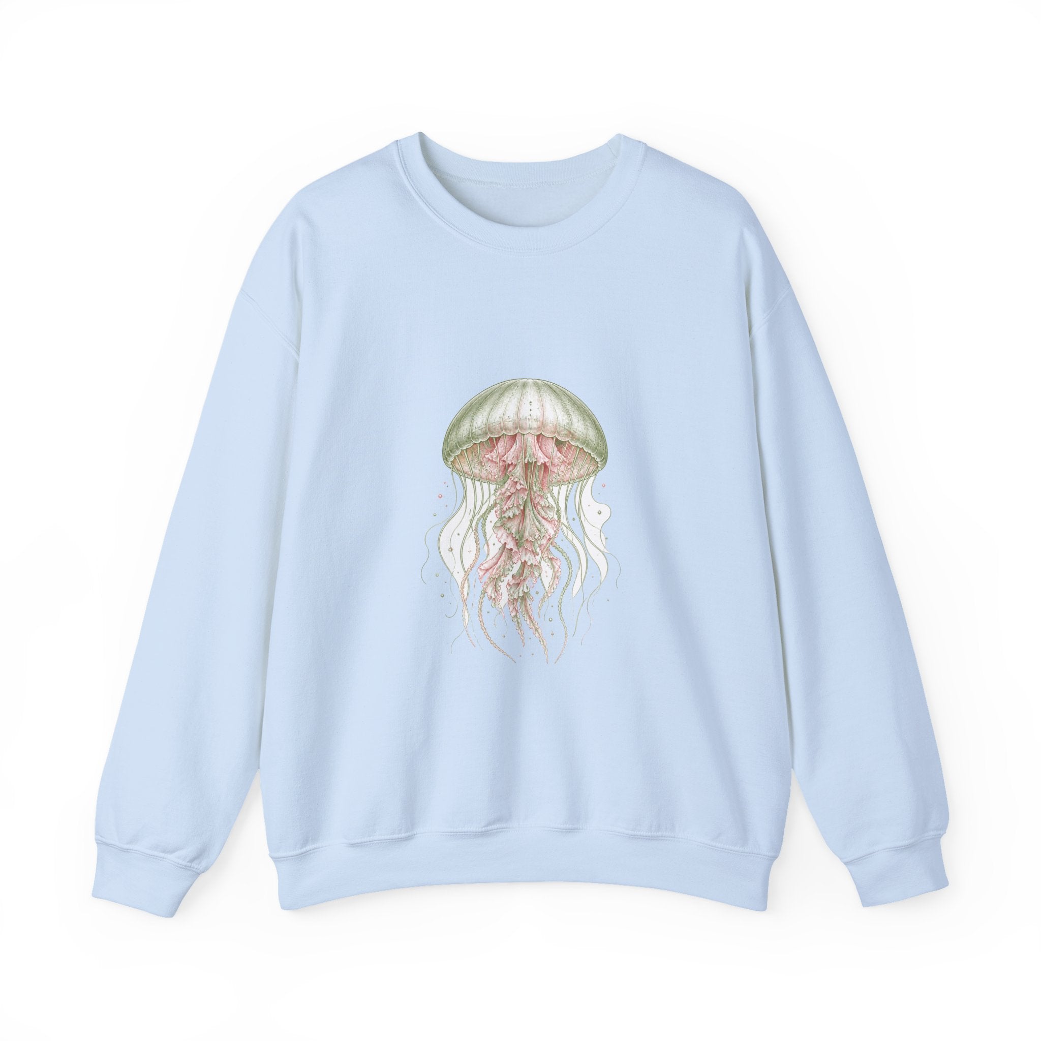 Matching Couple Sweatshirt - Octopus & Jellyfish Matching Couple Premium Fleece Sweatshirt Vintage Art His Hers Honeymoon Gift - Design B