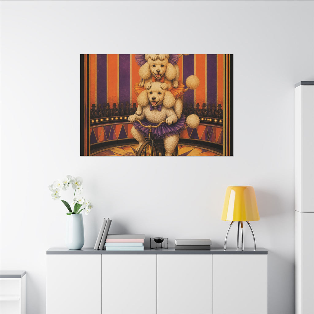Poodle Stack Bicycle Wall Art Canvas 16×20 Art Deco Entryway Decor Maximalist Print