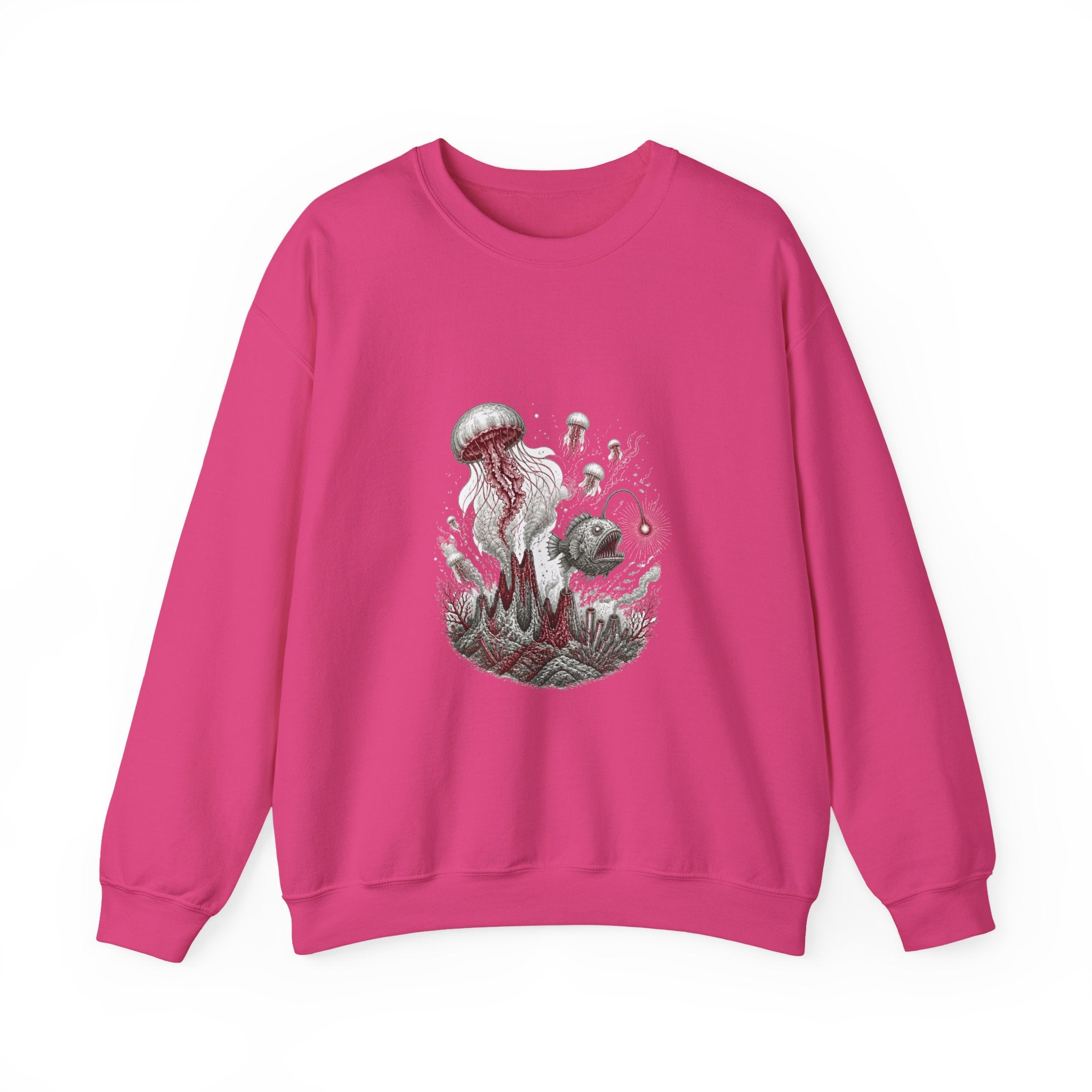Matching Couple Sweatshirt - Coral Reef & Deep Sea Matching Couple Comfort Colors Crew Hand-Drawn Art His Hers Anniversary Gift - Design B