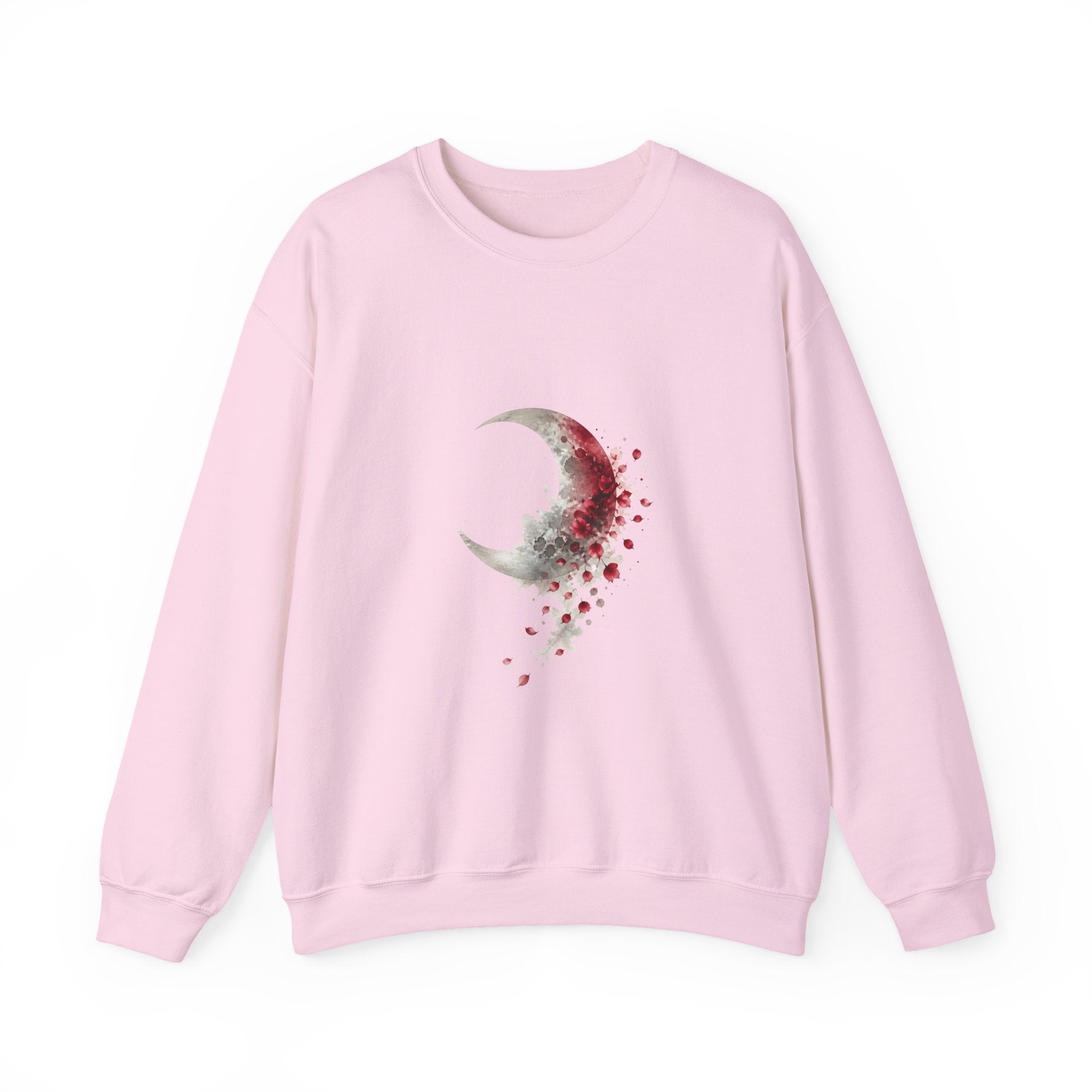 Matching Couple Sweatshirt - Waxing & Waning Moon Matching Couple Comfort Colors Crew Watercolor Art His Hers Birthday Gift - Design B