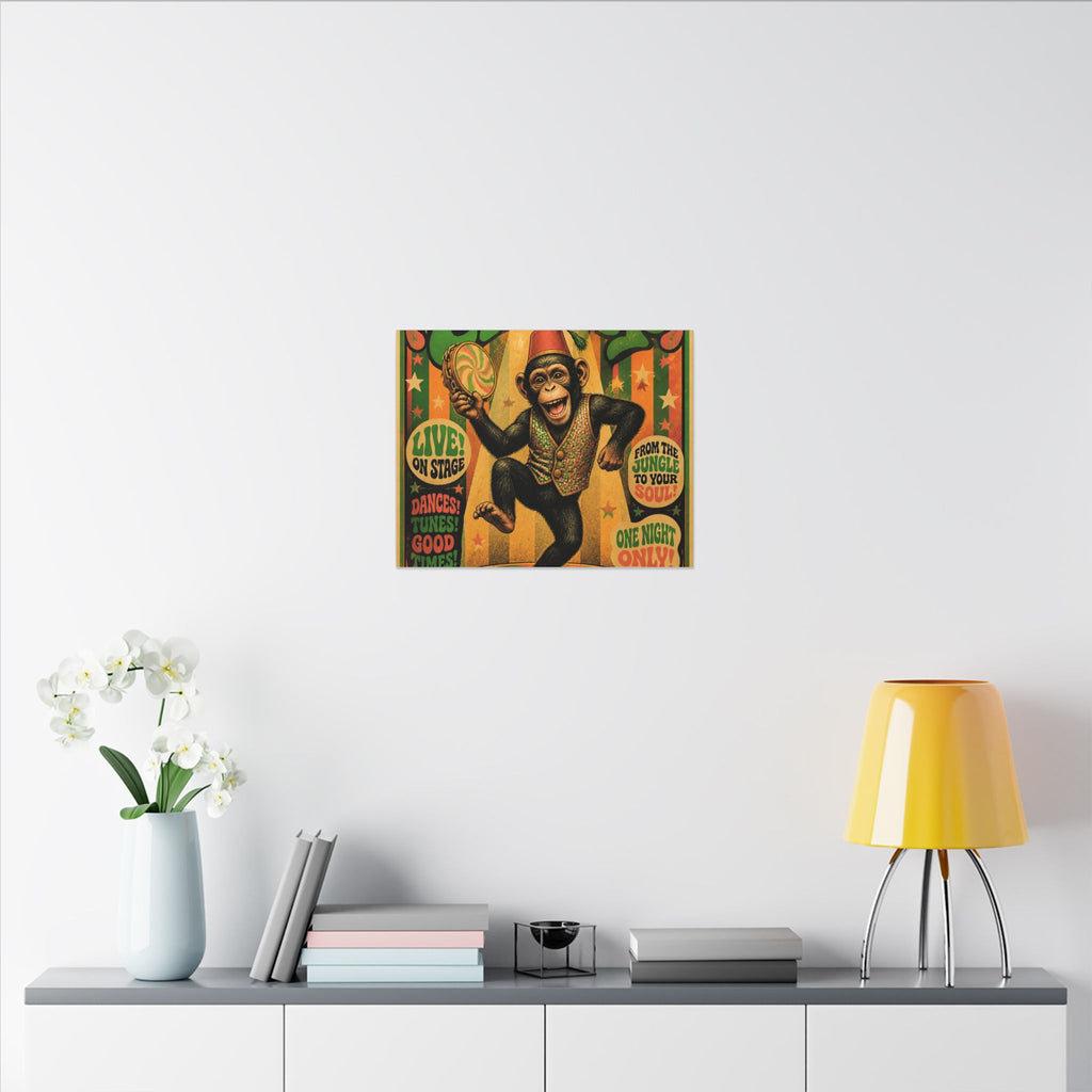 Dancing Monkey Wall Art Canvas 16×20 Psychedelic Cafe Decor Maximalist Print