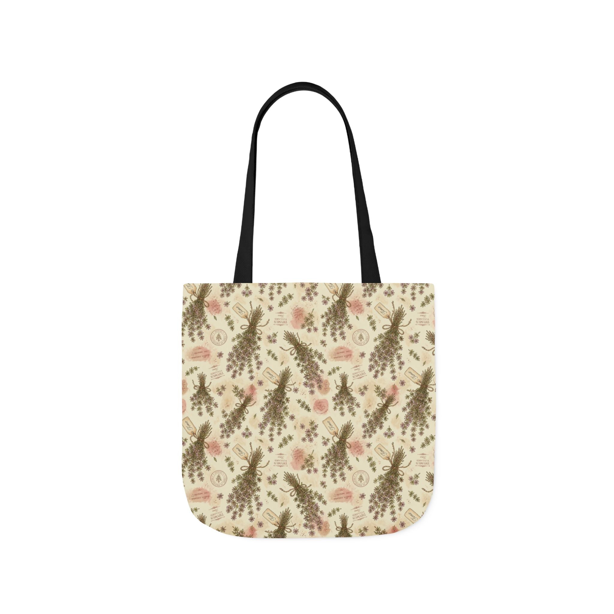Thyme Bundles Canvas Tote Bag Mediterranean Kitchen Watercolor Design Italian Cottagecore Gift