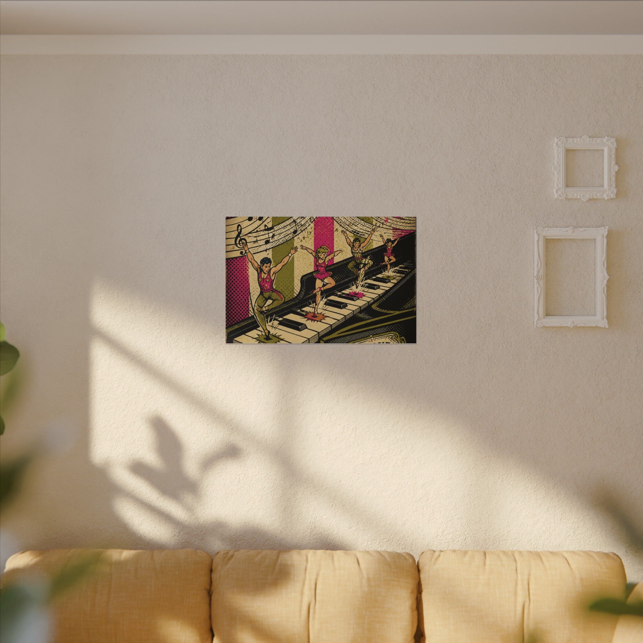 Grand Piano Acrobats Wall Art Canvas 16×20 Pop Art Living Room Decor Maximalist Print