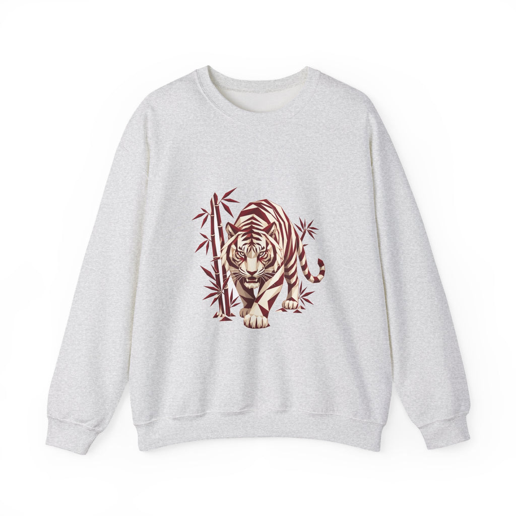 Matching Couple Sweatshirt - Tiger & Crane Matching Couple Crewneck Sweatshirt Geometric Art His Hers Couple Gift - Design A