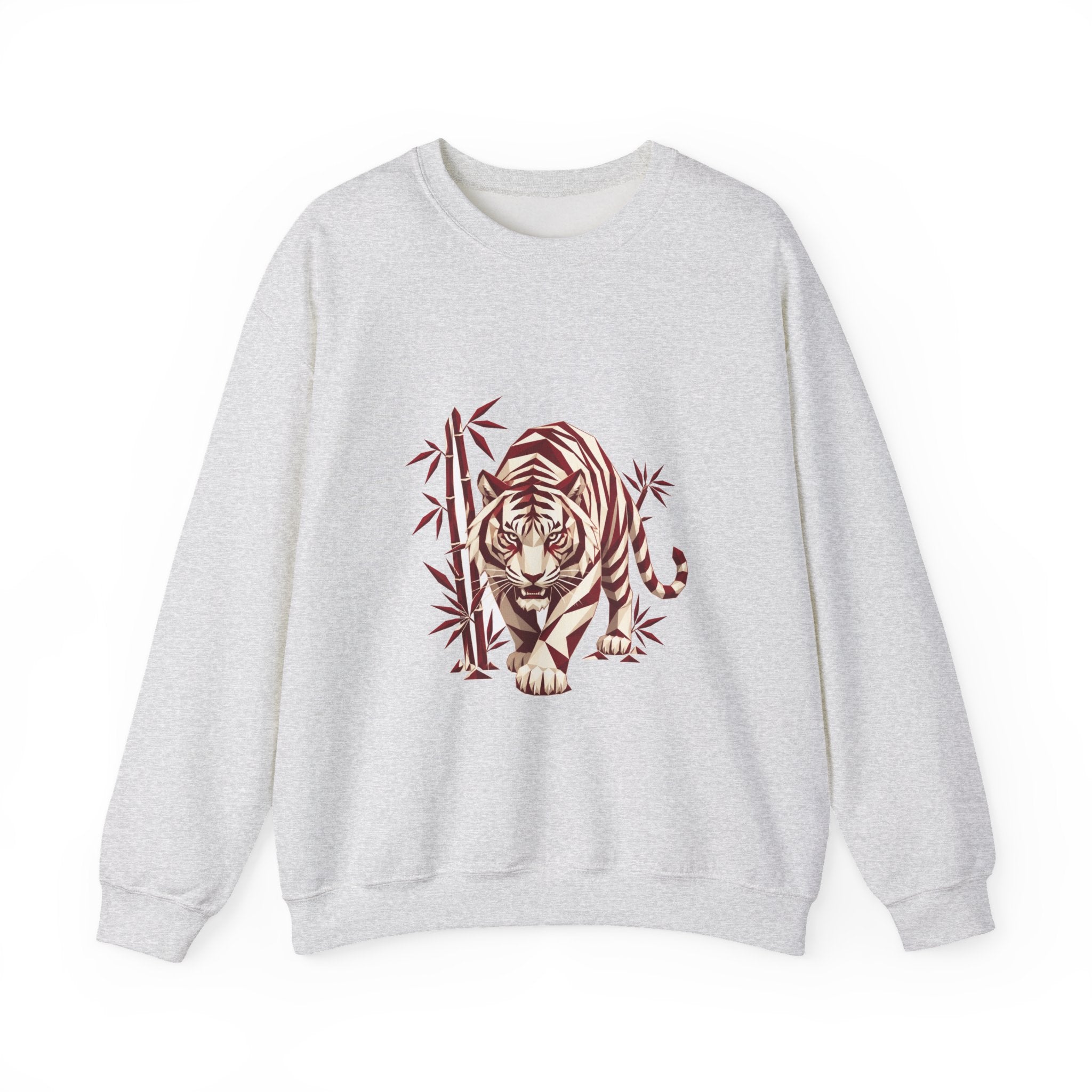 Matching Couple Sweatshirt - Tiger & Crane Matching Couple Crewneck Sweatshirt Geometric Art His Hers Couple Gift - Design A