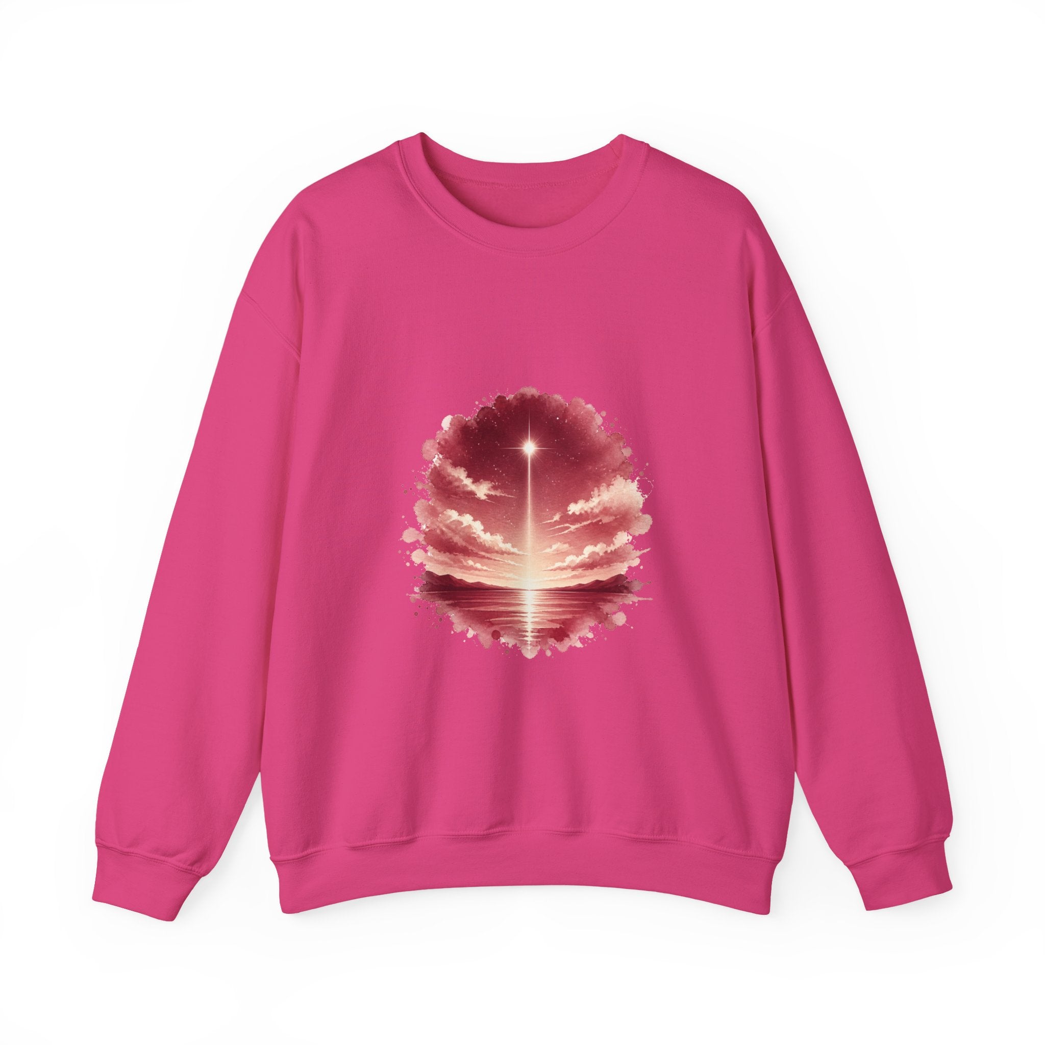 Matching Couple Sweatshirt - Evening & Morning Star Matching Couple Crewneck Sweatshirt Watercolor Art His Hers Engagement Gift - Design A