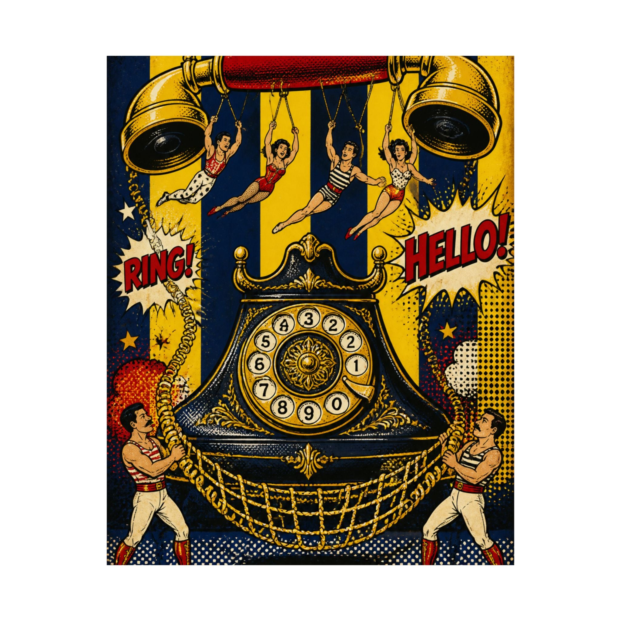 Vintage Telephone Booth Wall Art Poster 18×24 Pop Art Living Room Decor Maximalist Print