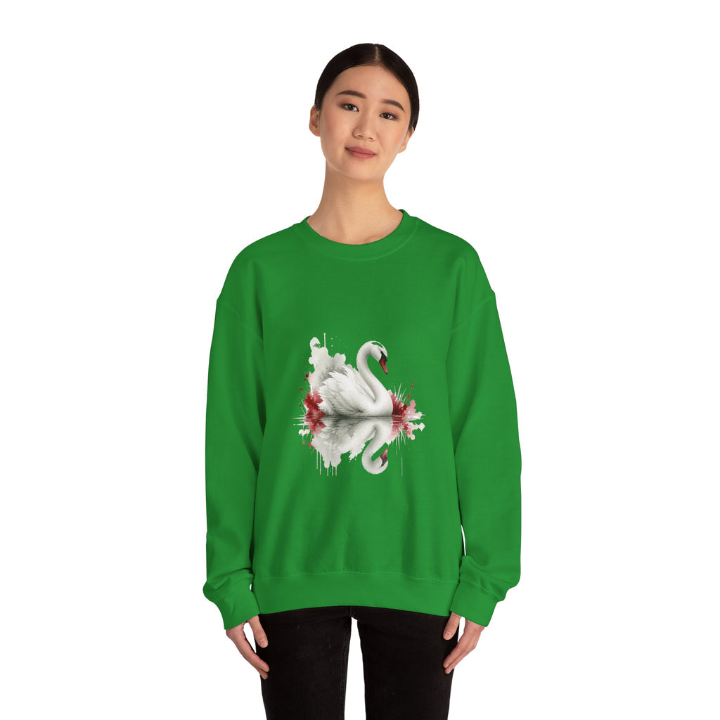 Matching Couple Sweatshirt - Raven & Swan Matching Couple Comfort Colors Crew Watercolor Art His Hers Birthday Gift - Design B