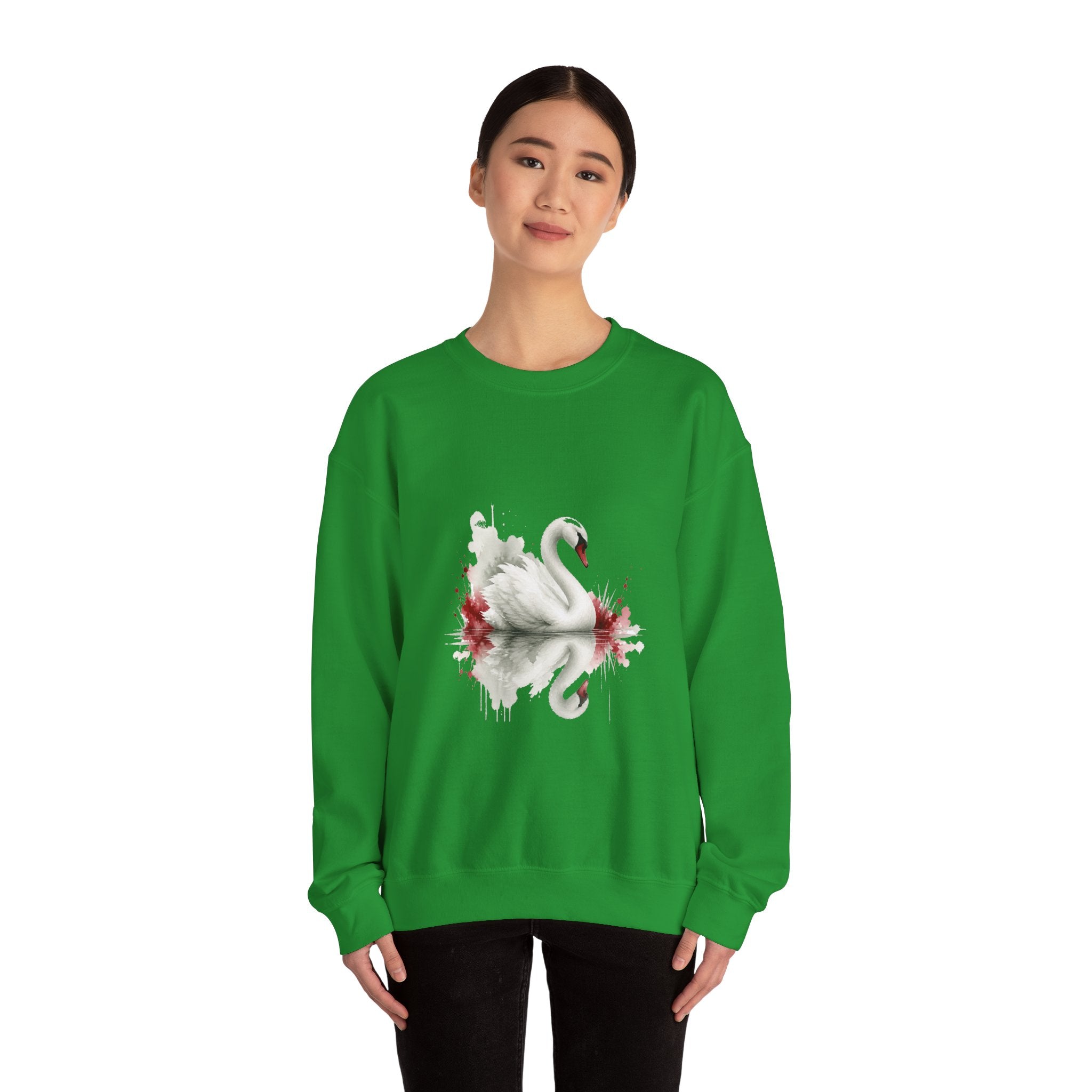 Matching Couple Sweatshirt - Raven & Swan Matching Couple Comfort Colors Crew Watercolor Art His Hers Birthday Gift - Design B