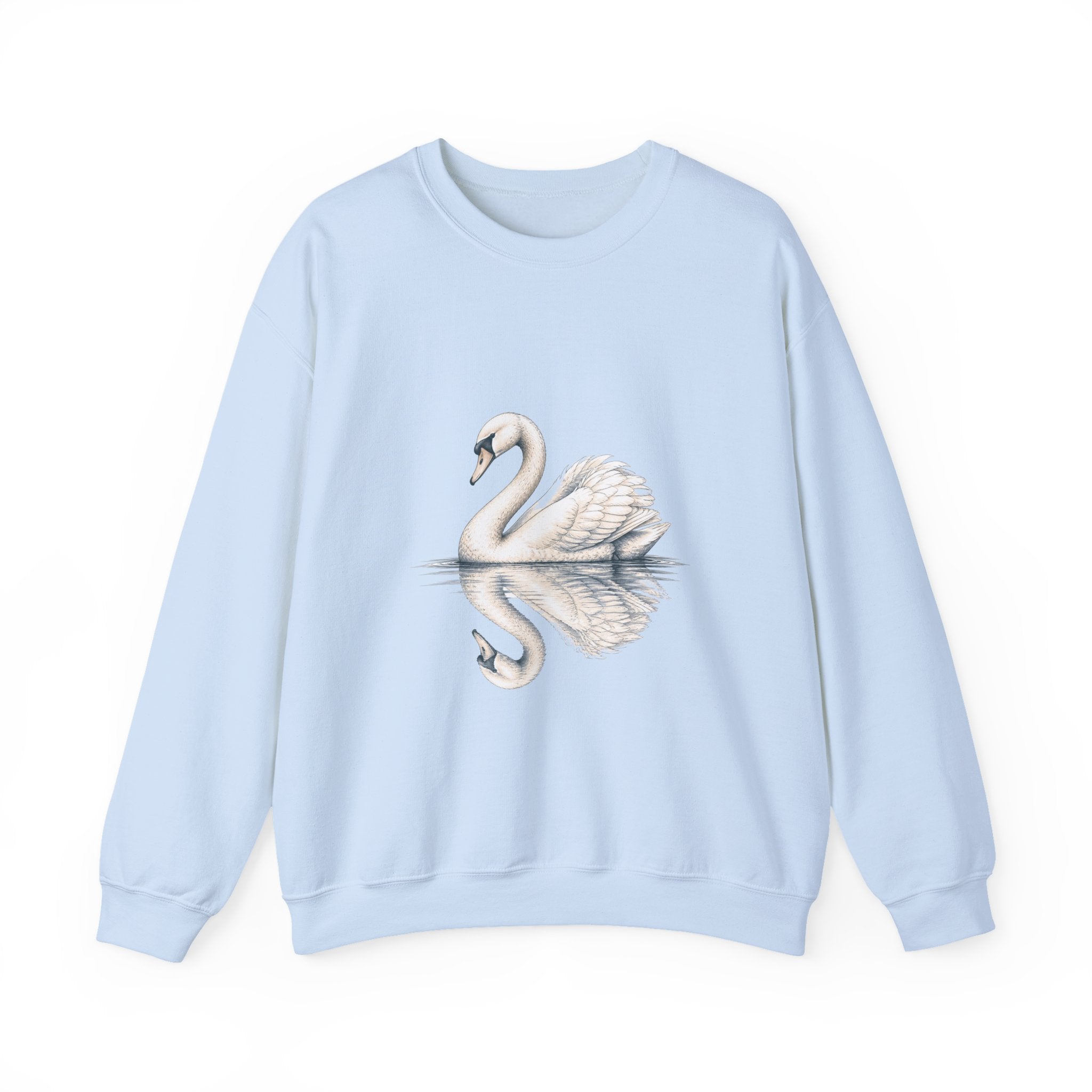 Matching Couple Sweatshirt - Raven & Swan Matching Couple Premium Fleece Sweatshirt Hand-Drawn Art His Hers Anniversary Gift - Design B