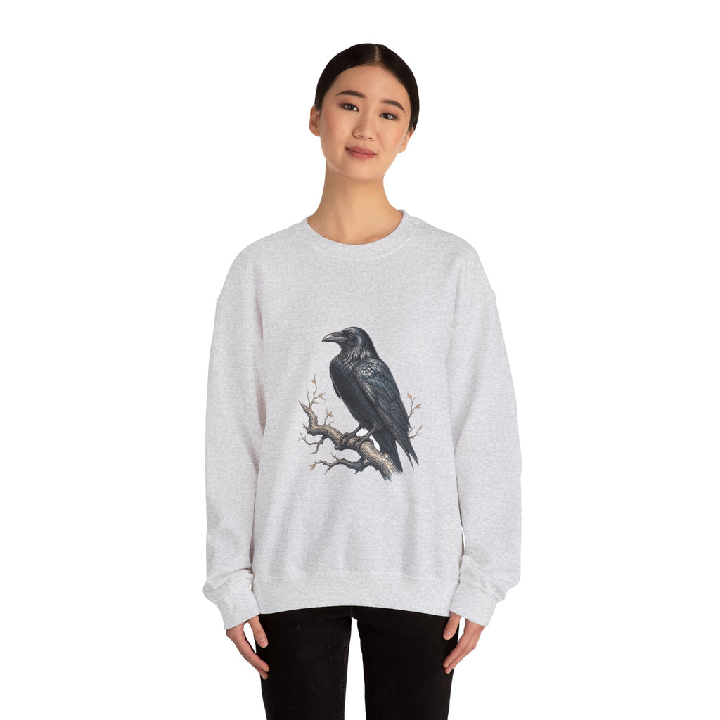 Matching Couple Sweatshirt - Raven & Swan Matching Couple Premium Fleece Sweatshirt Hand-Drawn Art His Hers Anniversary Gift - Design A