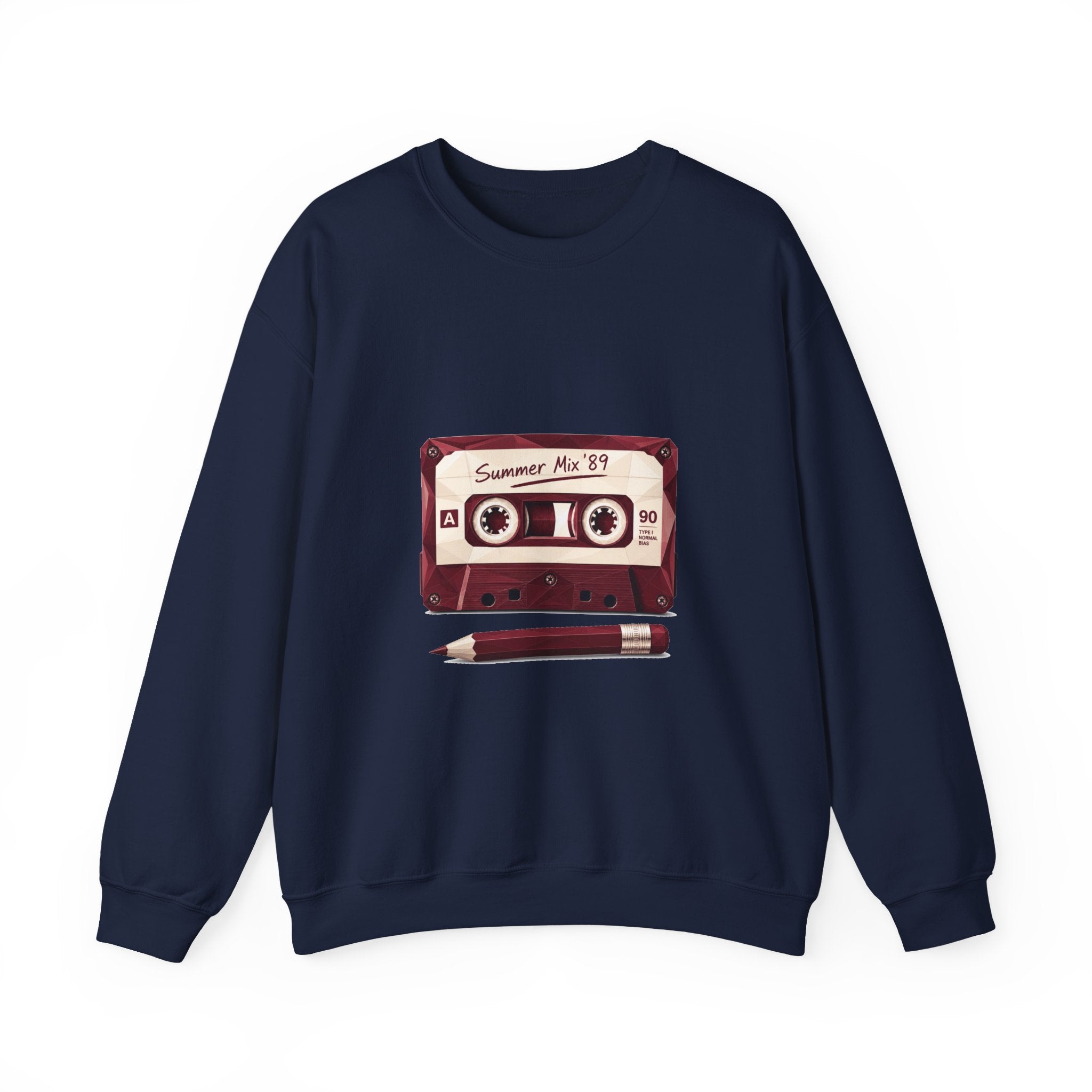 Matching Couple Sweatshirt - Vinyl & Cassette Matching Couple Crewneck Sweatshirt Geometric Art His Hers Couple Gift - Design B