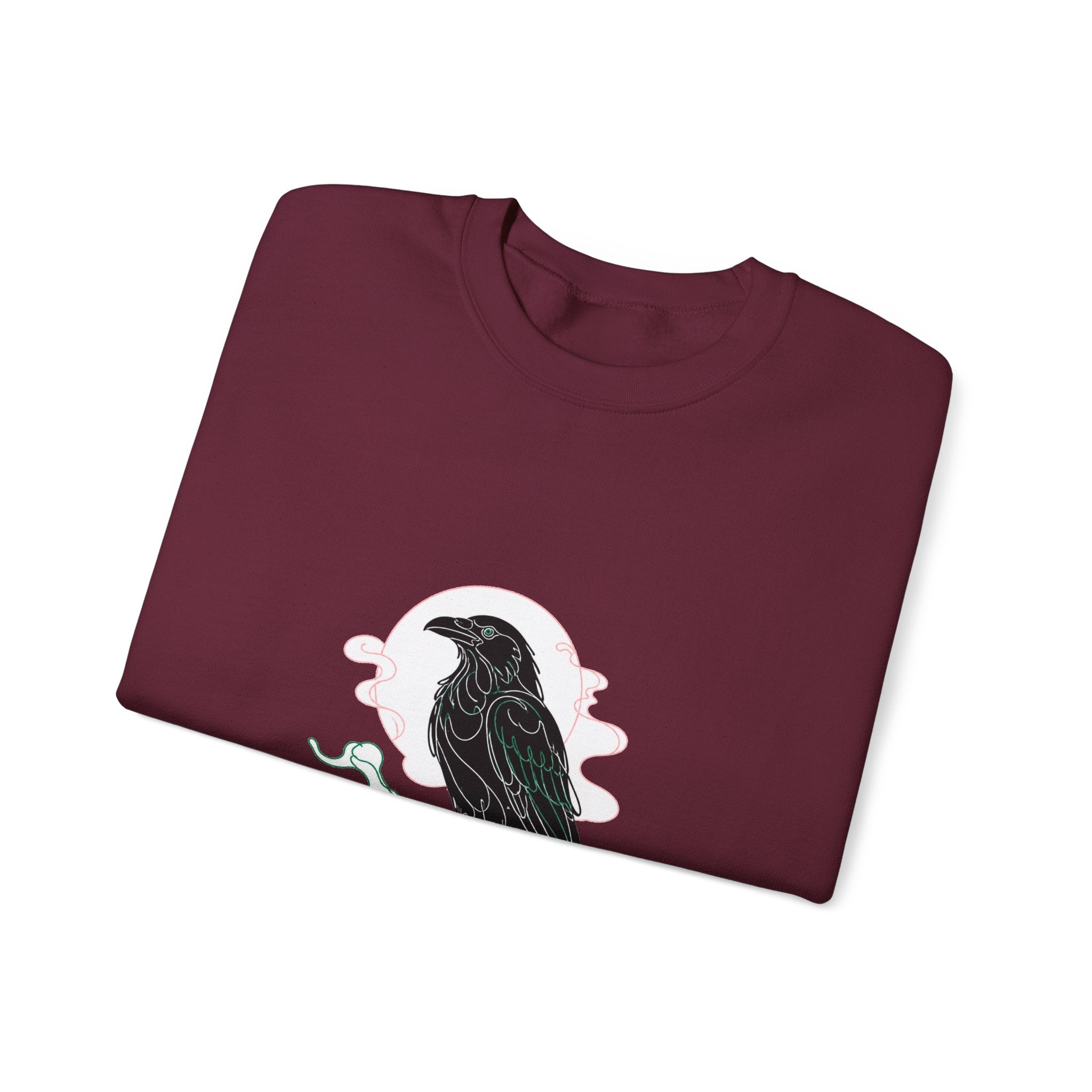 Matching Couple Sweatshirt - Raven & Swan Matching Couple Crewneck Sweatshirt Minimalist Art His Hers Valentine Gift - Design A