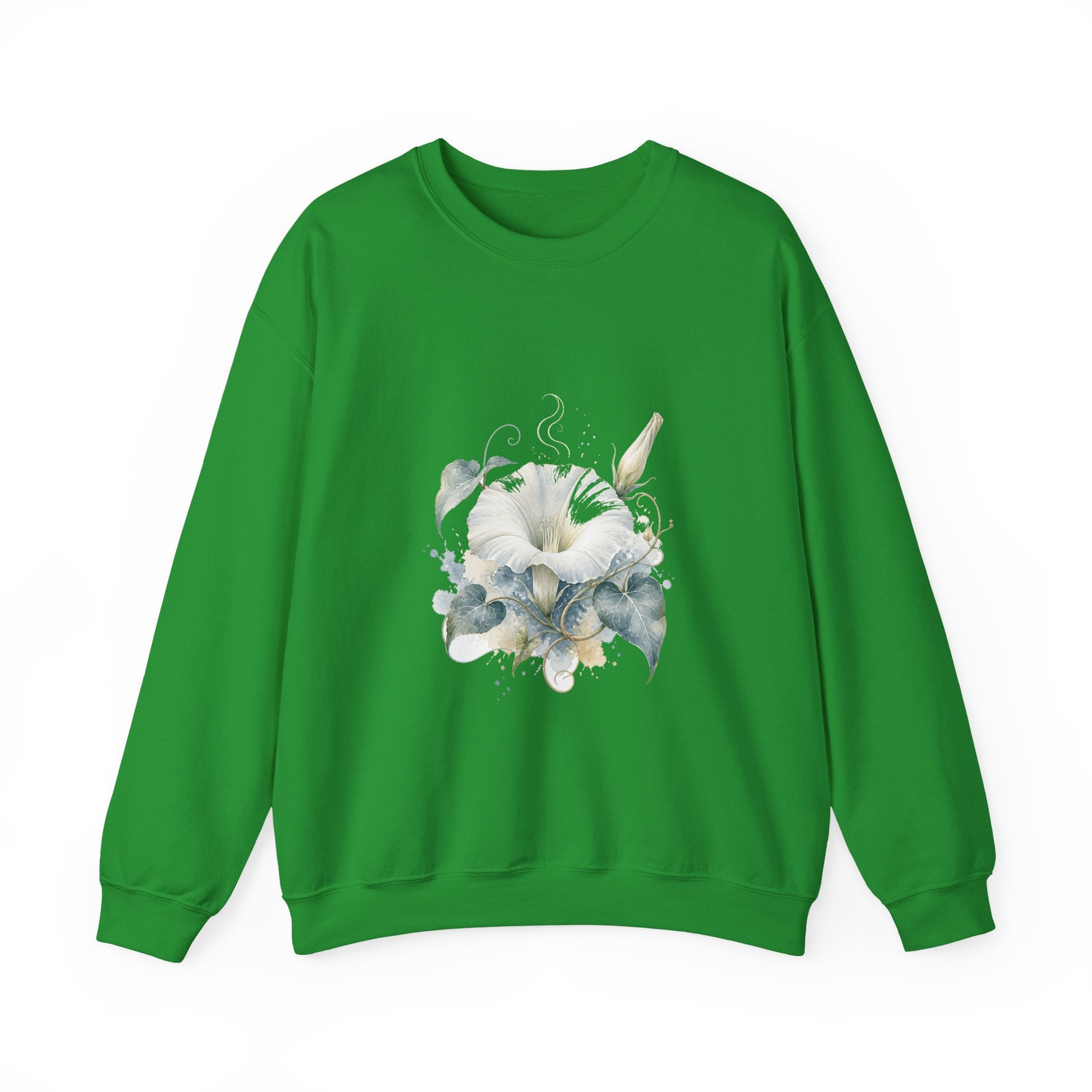 Matching Couple Sweatshirt - Sunflower & Moonflower Matching Couple Comfort Colors Crew Watercolor Art His Hers Birthday Gift - Design B